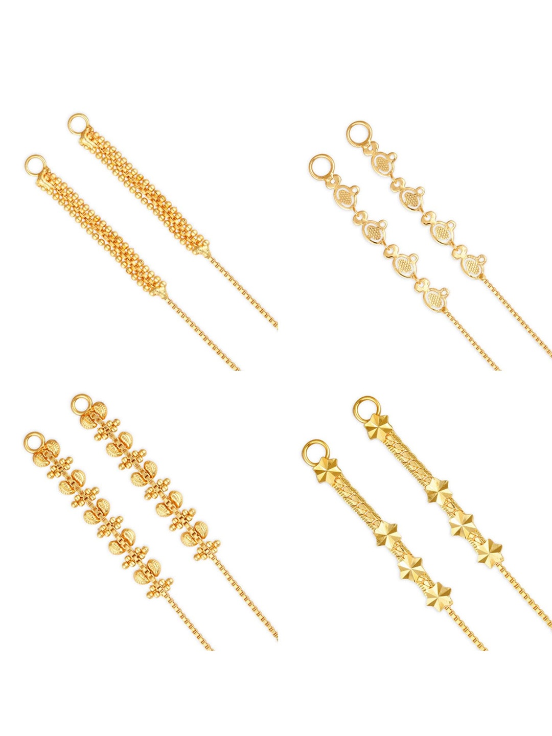 

Vighnaharta Set Of 4 Gold-Plated Classic Ear Cuff