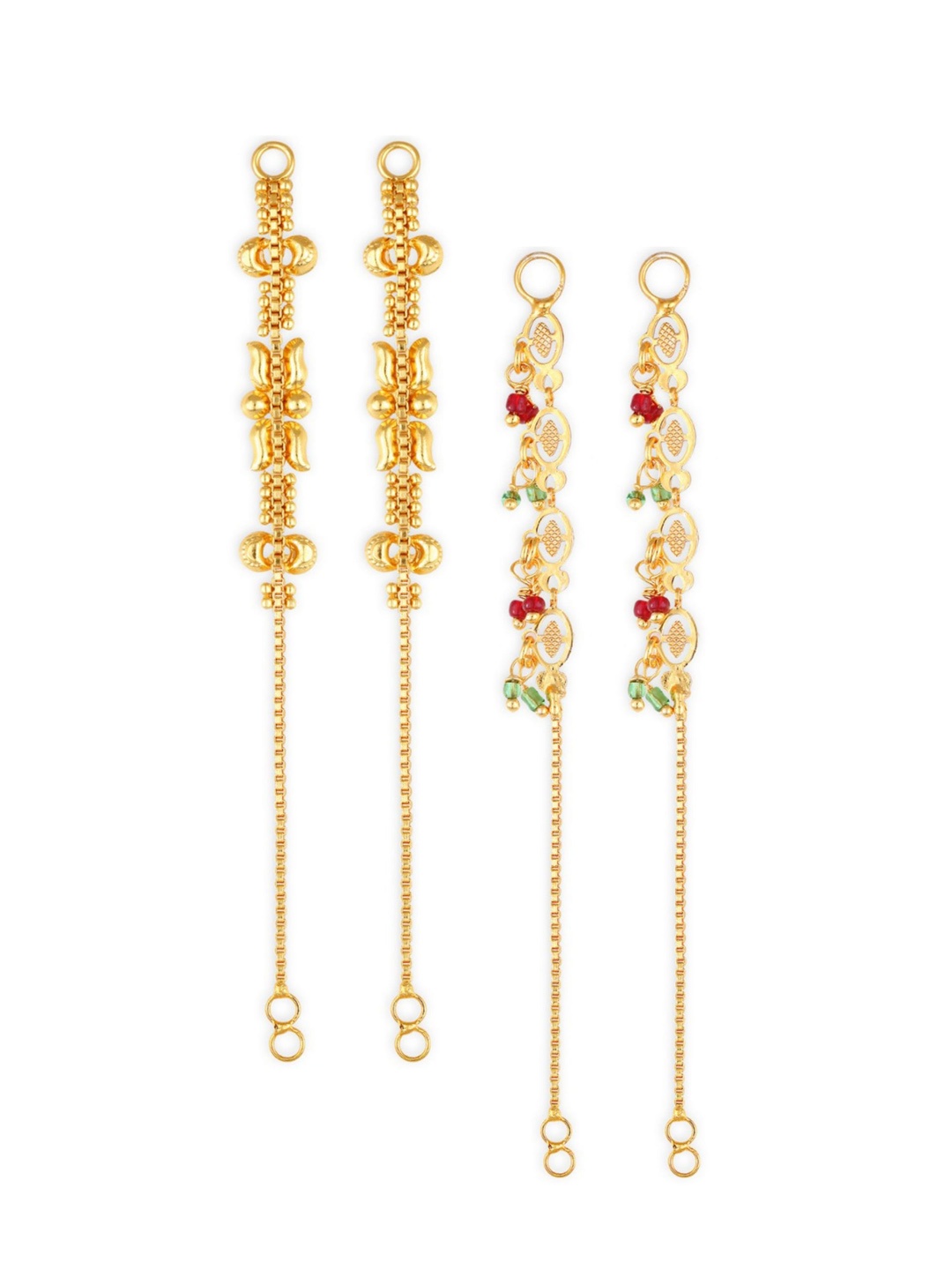 

Vighnaharta Set Of 2 Gold-Toned Classic Drop Earrings