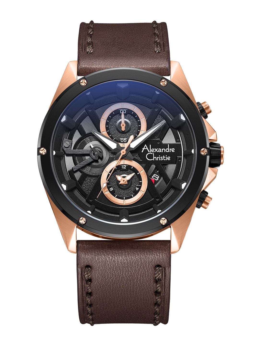 

Alexandre Christie Men Dial & Leather Straps Analogue Watch 6620MCLBRBA, Brown