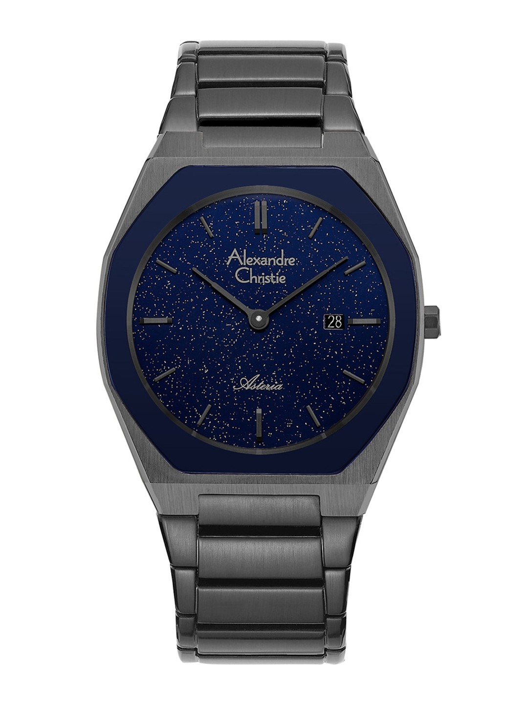 

Alexandre Christie Men Stainless Steel Embellished Bracelet Style Straps Analogue Watch, Grey