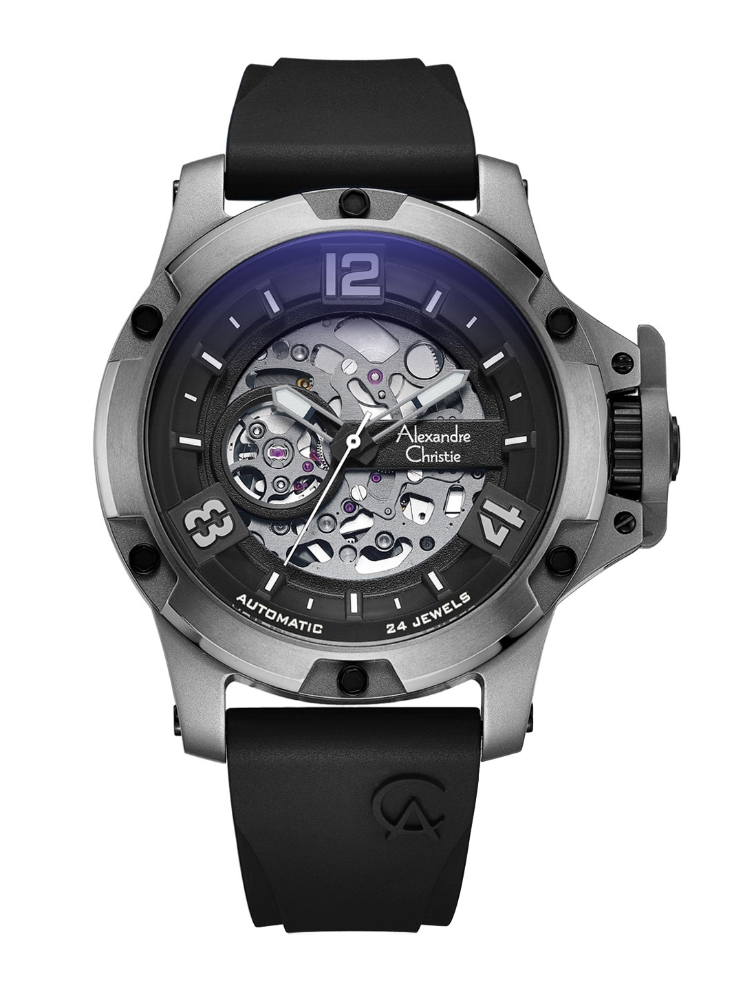 

Alexandre Christie Men Titanium Dial & Analogue Automatic Motion Powered Watch 6295MTRTPBA, Black