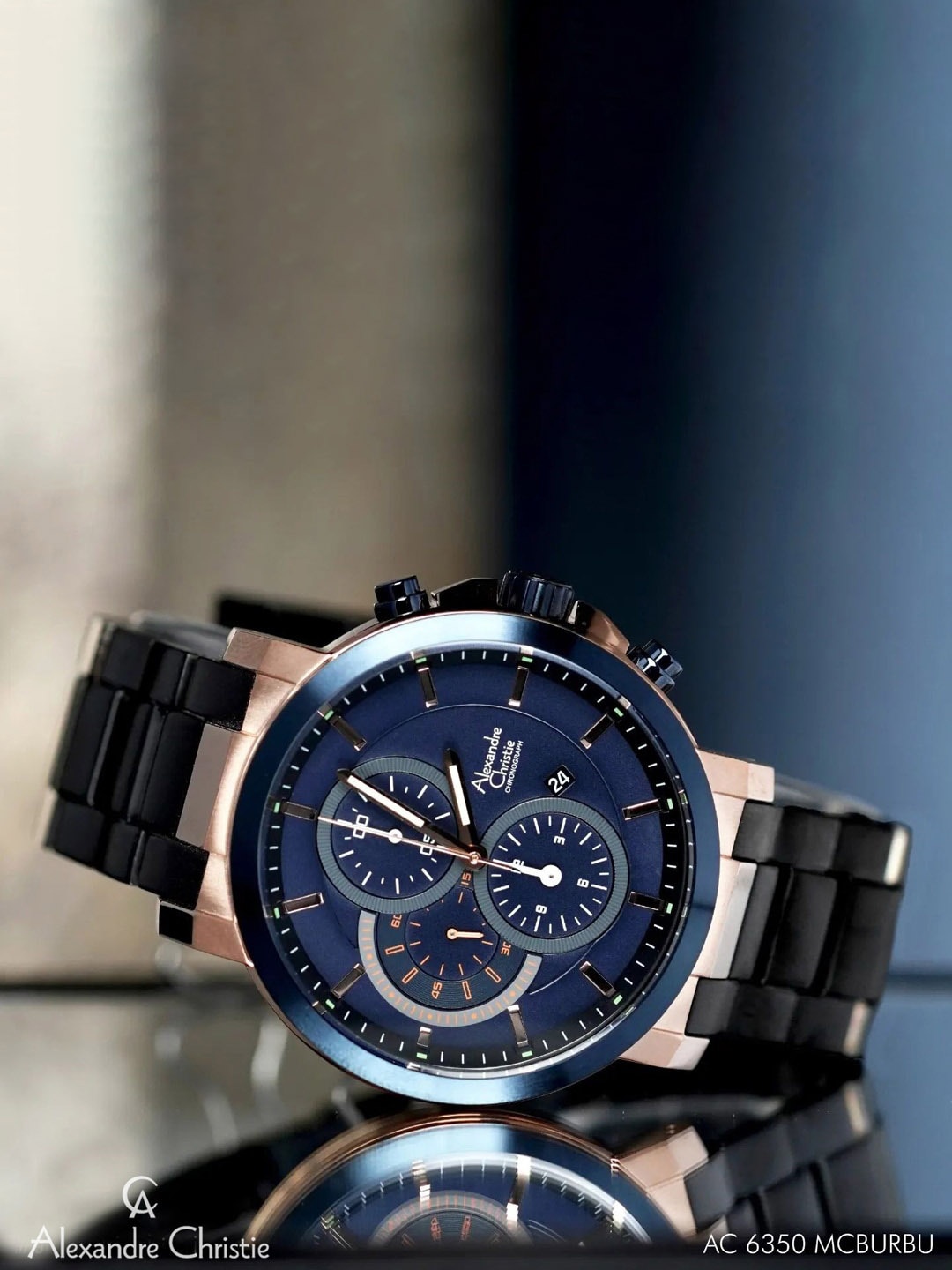 

Alexandre Christie Men Embellished Dial & Stainless Steel Analogue Watch 6350MCBURBU, Blue