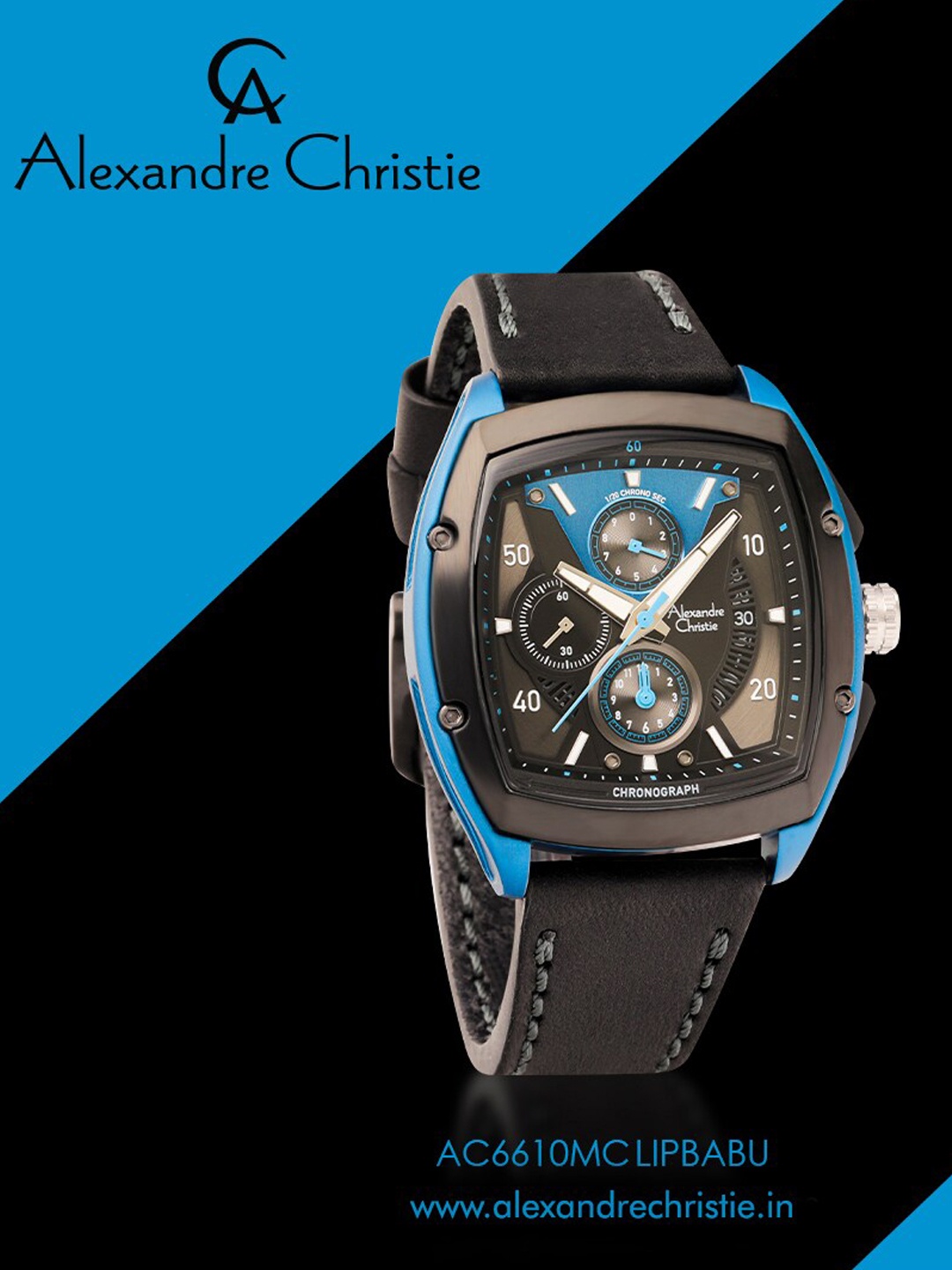 

Alexandre Christie Men Dial & Leather Straps Analogue Watch 6610MCLIPBABU, Black