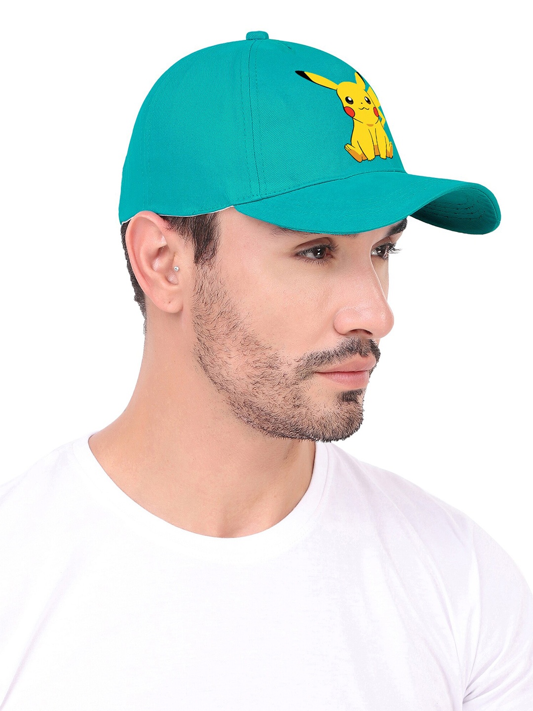 

Knotyy Unisex Pikachu Printed Cotton Baseball Cap, Green