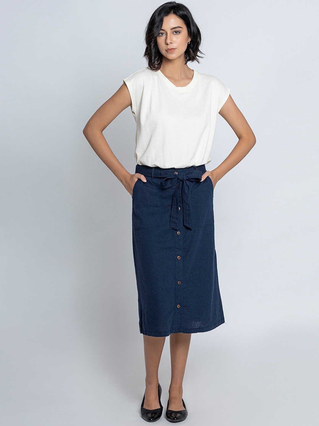 

B.Copenhagen A-Line Midi Skirt, Navy blue