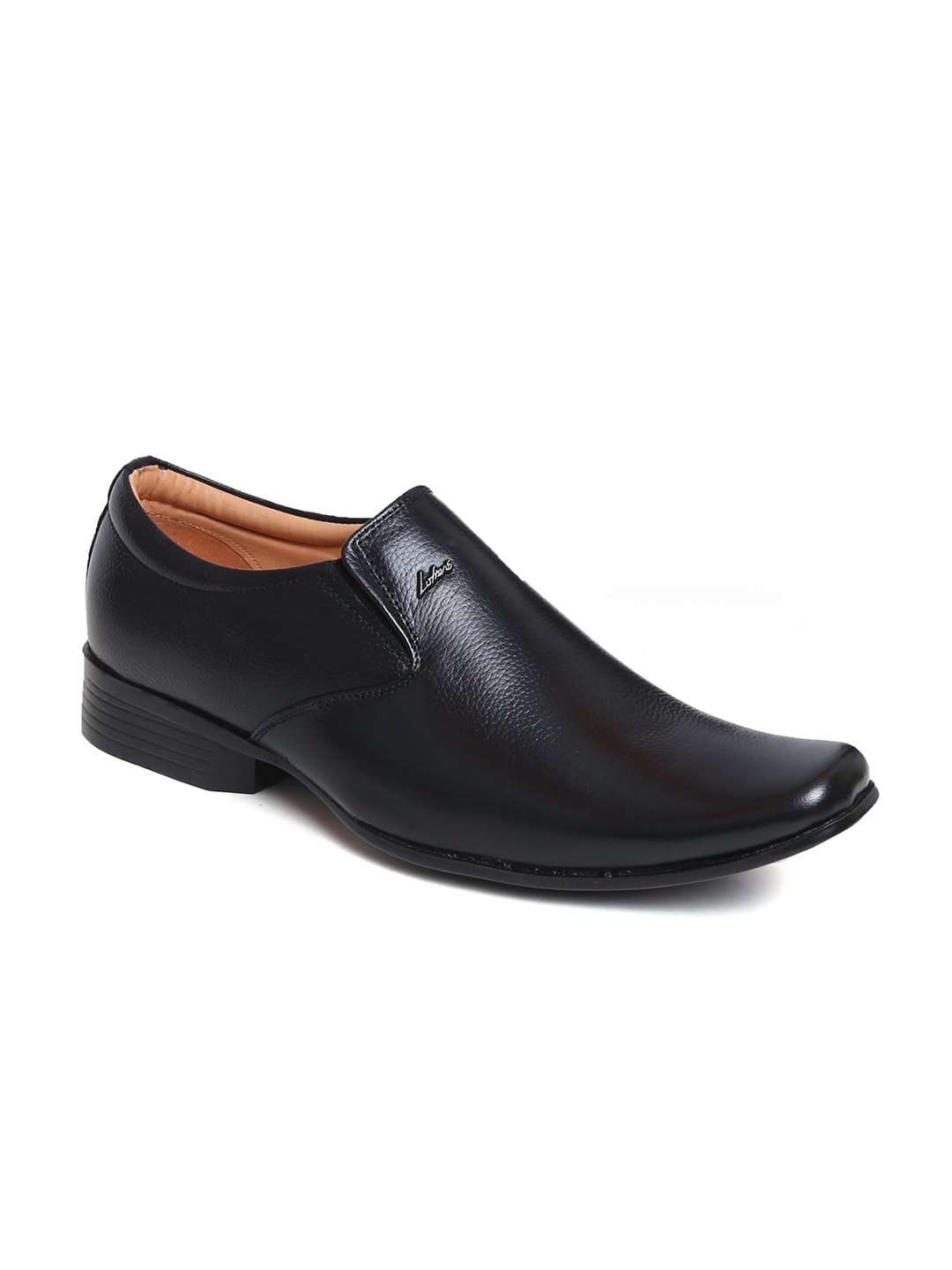 

Zoom Shoes Men Square Toe Leather Formal Slip-On Shoes, Black
