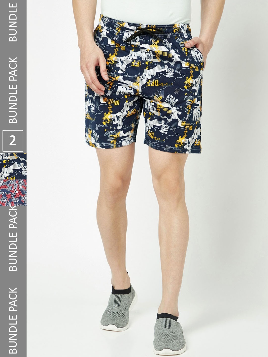 

T.T. Men Pack Of 2 Printed Shorts, Navy blue