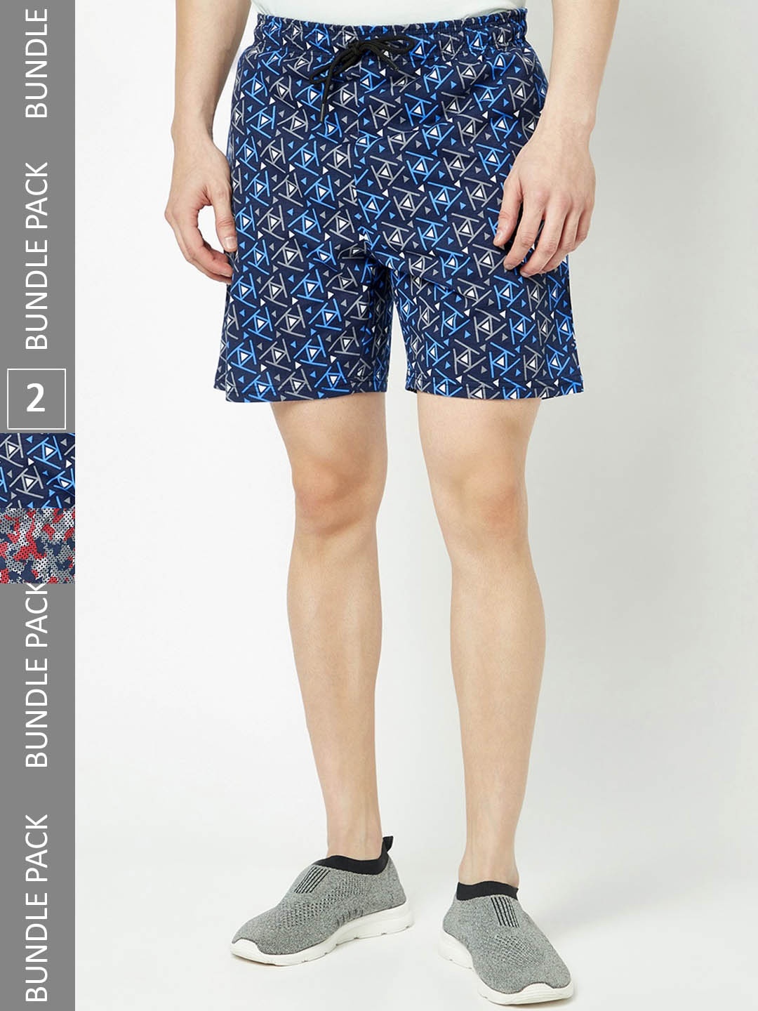 

T.T. Men Pack Of 2 Printed Shorts, Blue