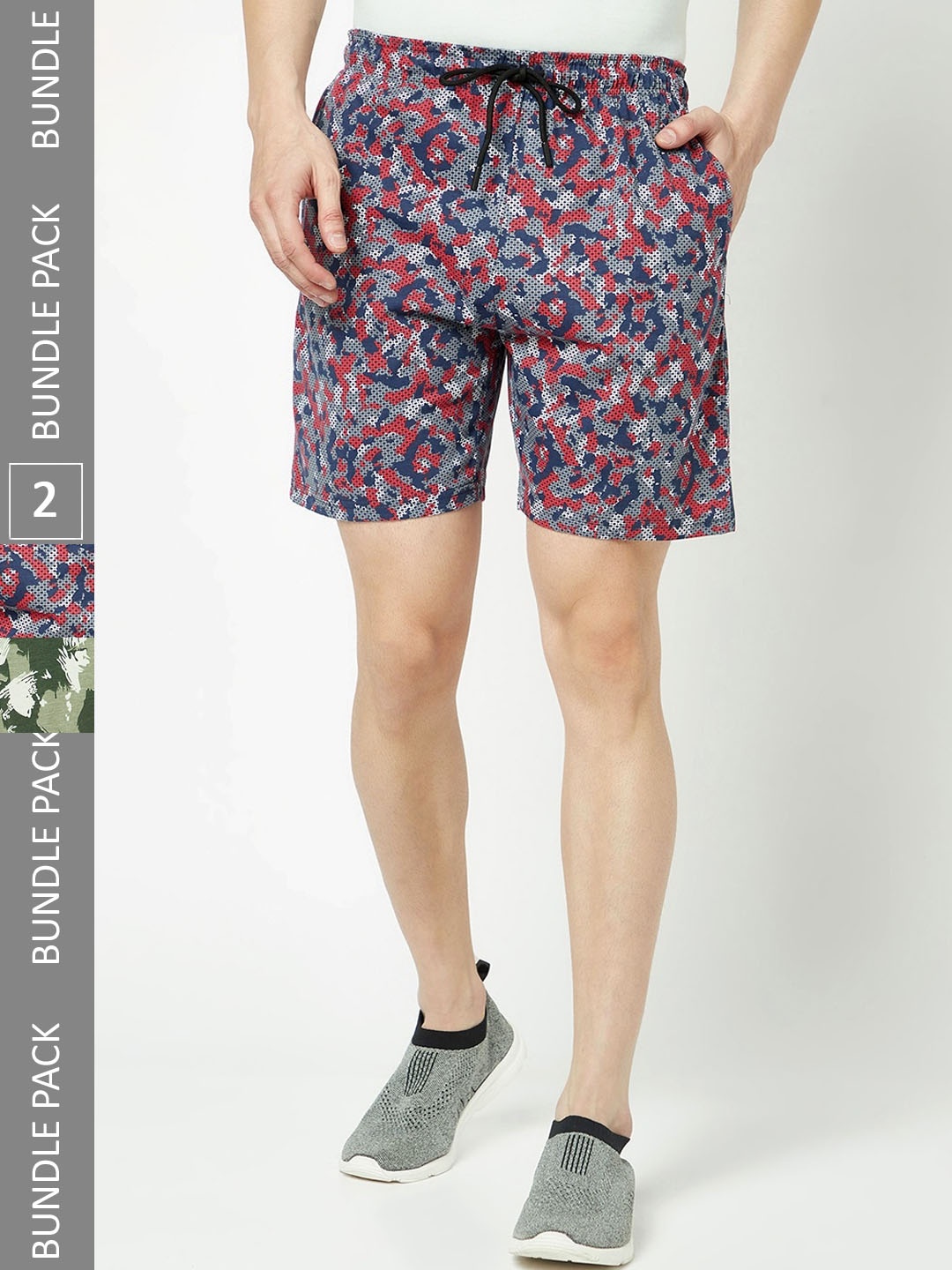 

T.T. Men Pack Of 2 Abstract Printed Shorts, Blue
