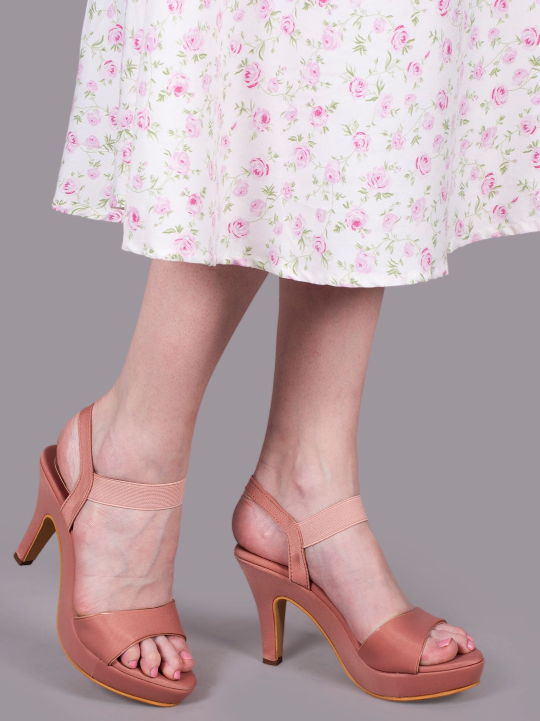 

sneakers villa Open Toe Slim Heels, Peach