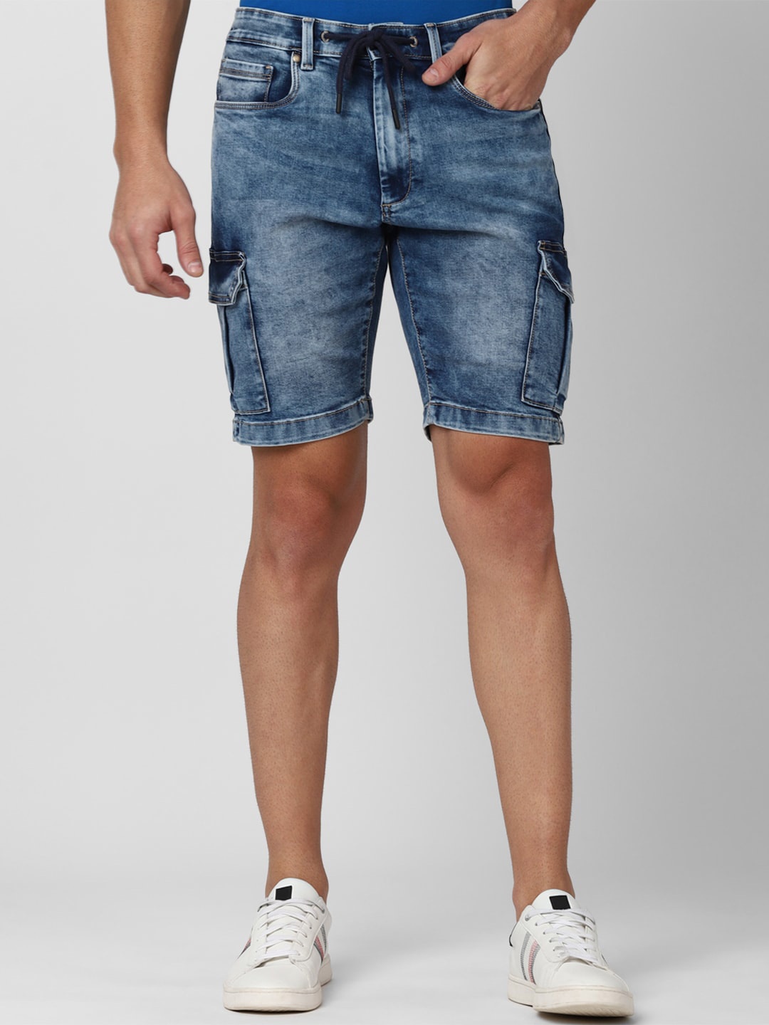 

PETER ENGLAND UNIVERSITY Men Washed Denim Shorts, Navy blue