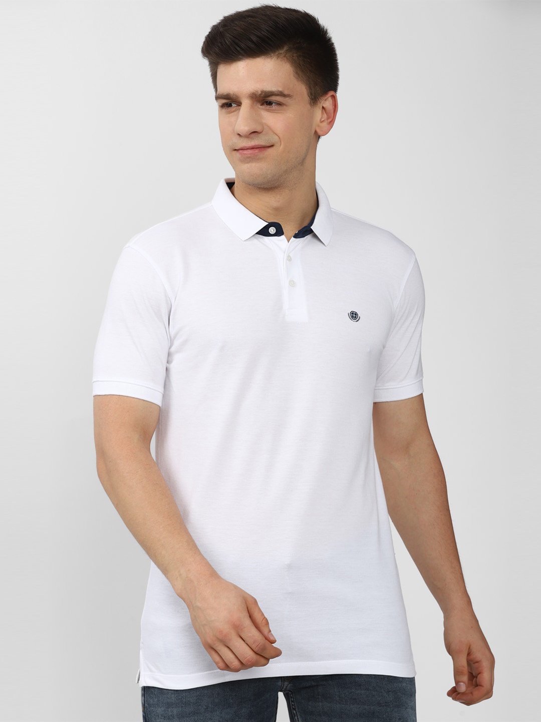 

PETER ENGLAND UNIVERSITY Polo Collar Slim Fit T-shirt, White