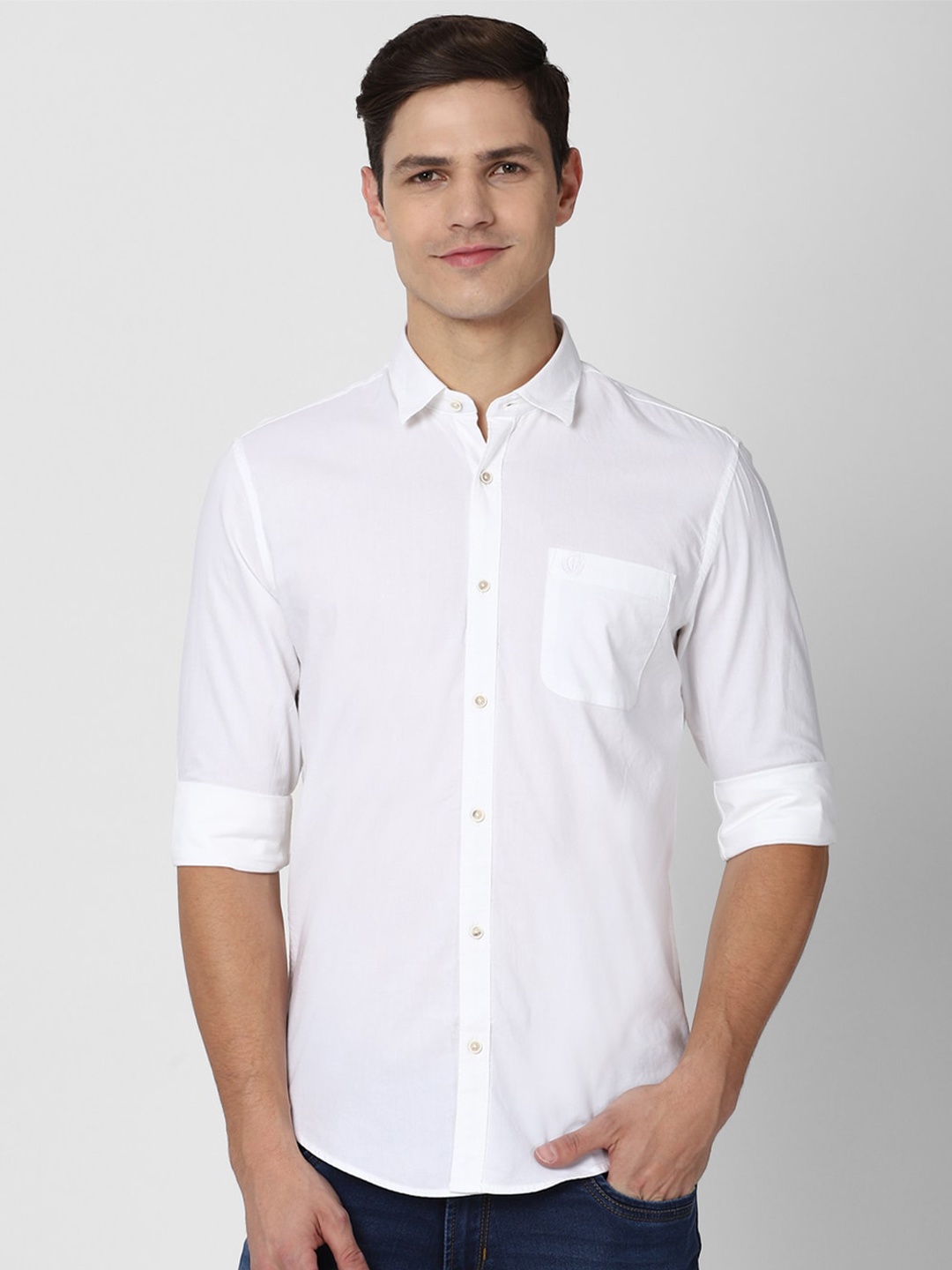 

PETER ENGLAND UNIVERSITY Slim Fit Casual Pure Cotton Shirt, White