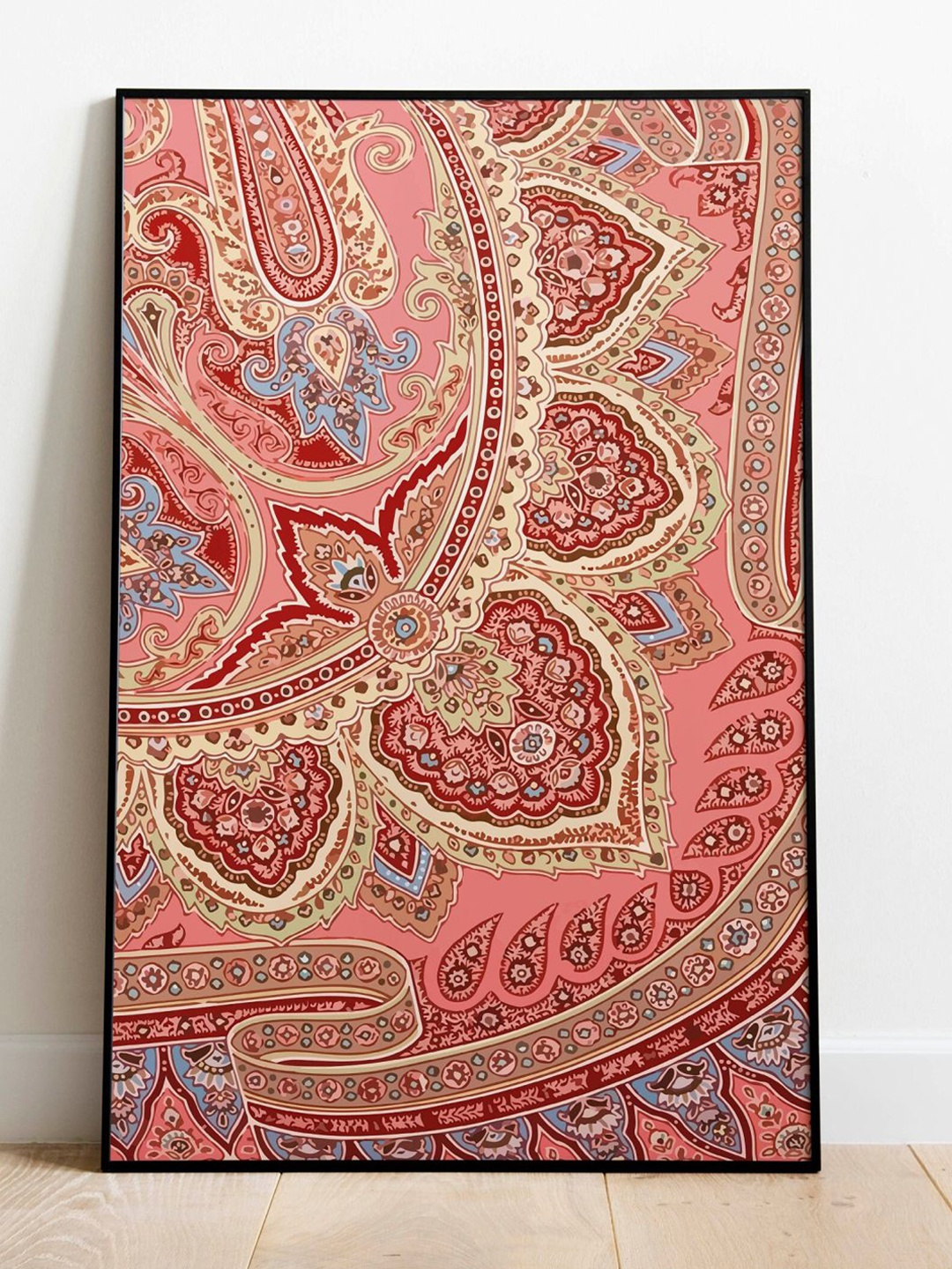 

INDIAN CLASSIC ART Pink & Maroon Madhubani Printed Framed Wall Art