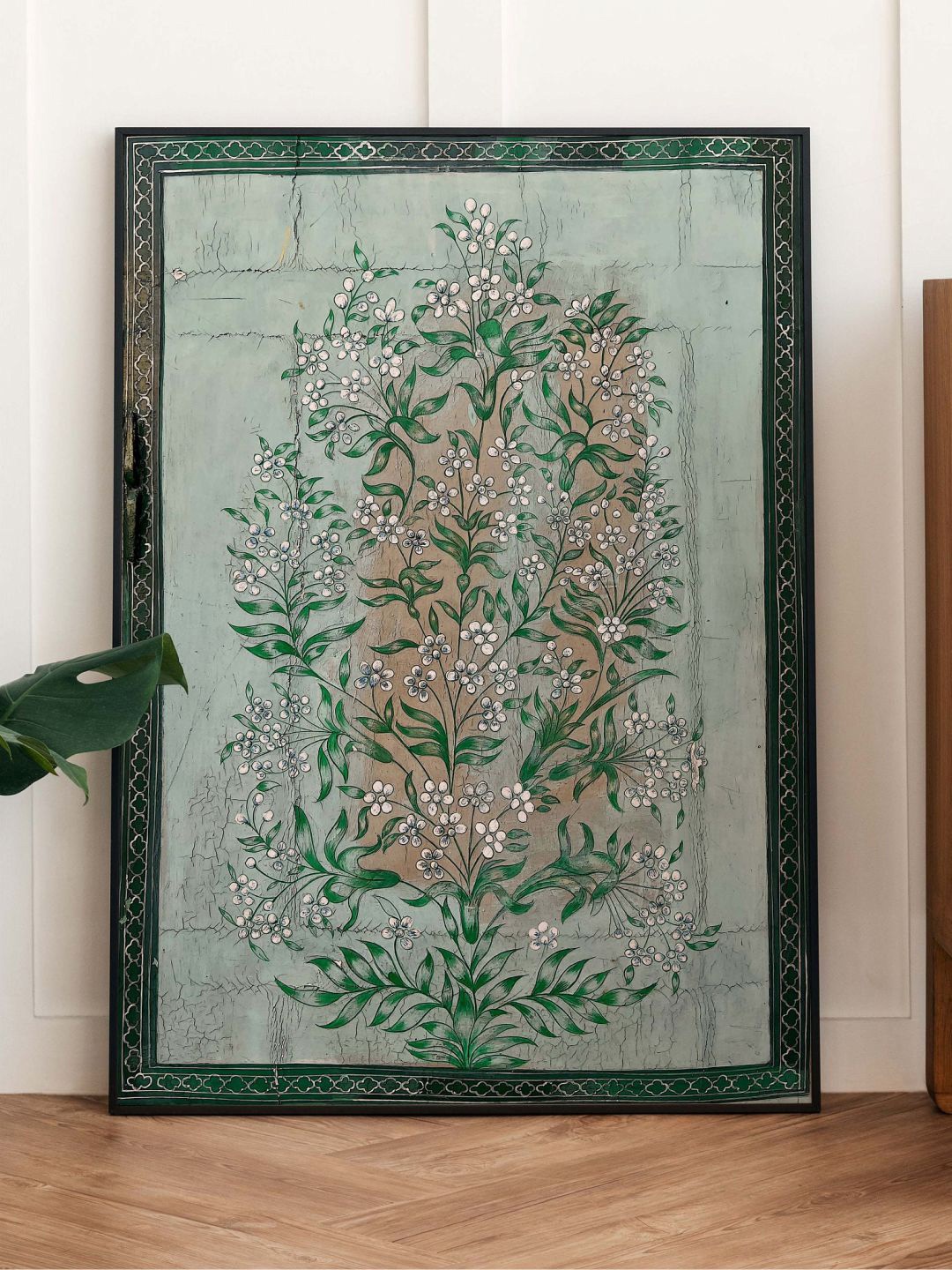 

INDIAN CLASSIC ART Blue & Green Indian Vintage Framed Wall Art