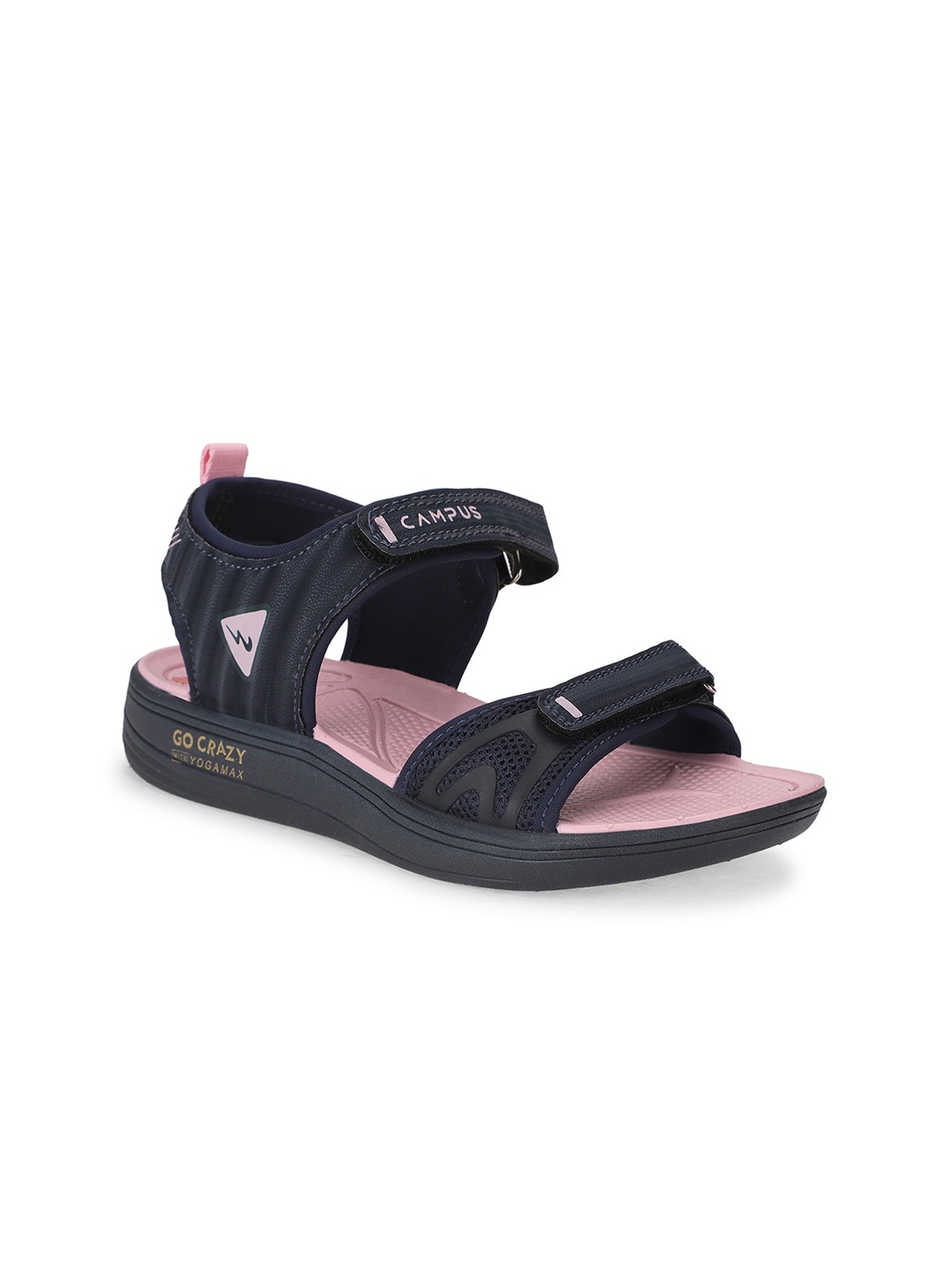 

Campus Women Textured Velcro Closure Sports Sandals, Navy blue