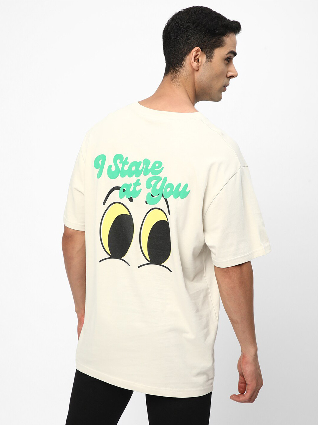

R&B Graphic Printed Cotton T-shirt, Beige