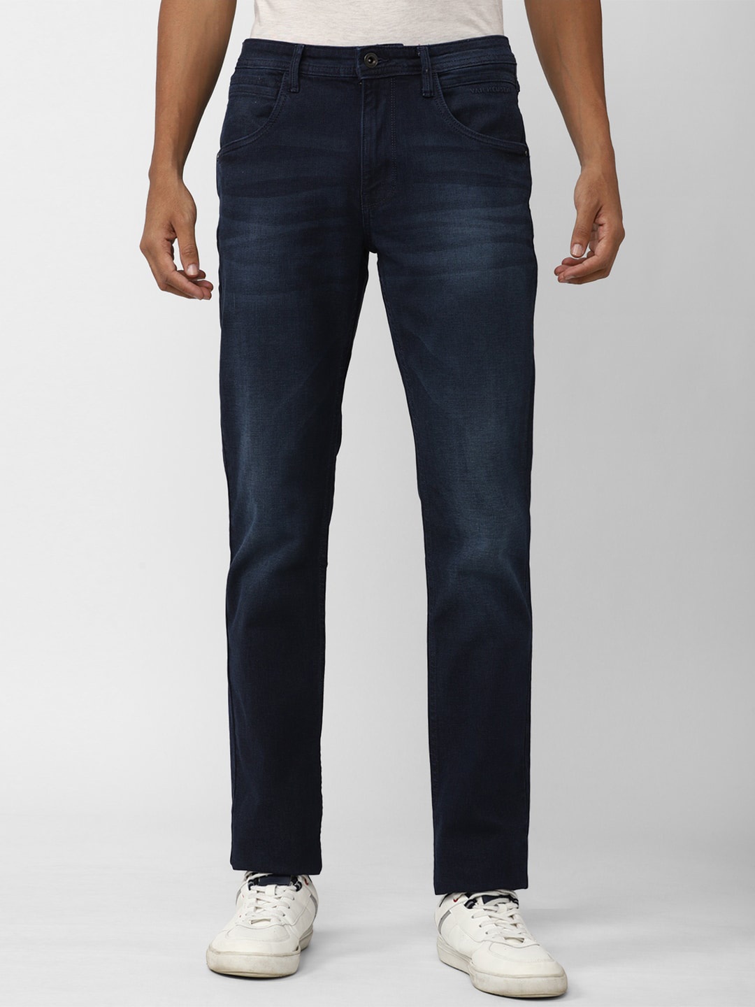 

VAN HEUSEN DENIM LABS Men Clean Look Light Fade Whiskers Jeans, Navy blue