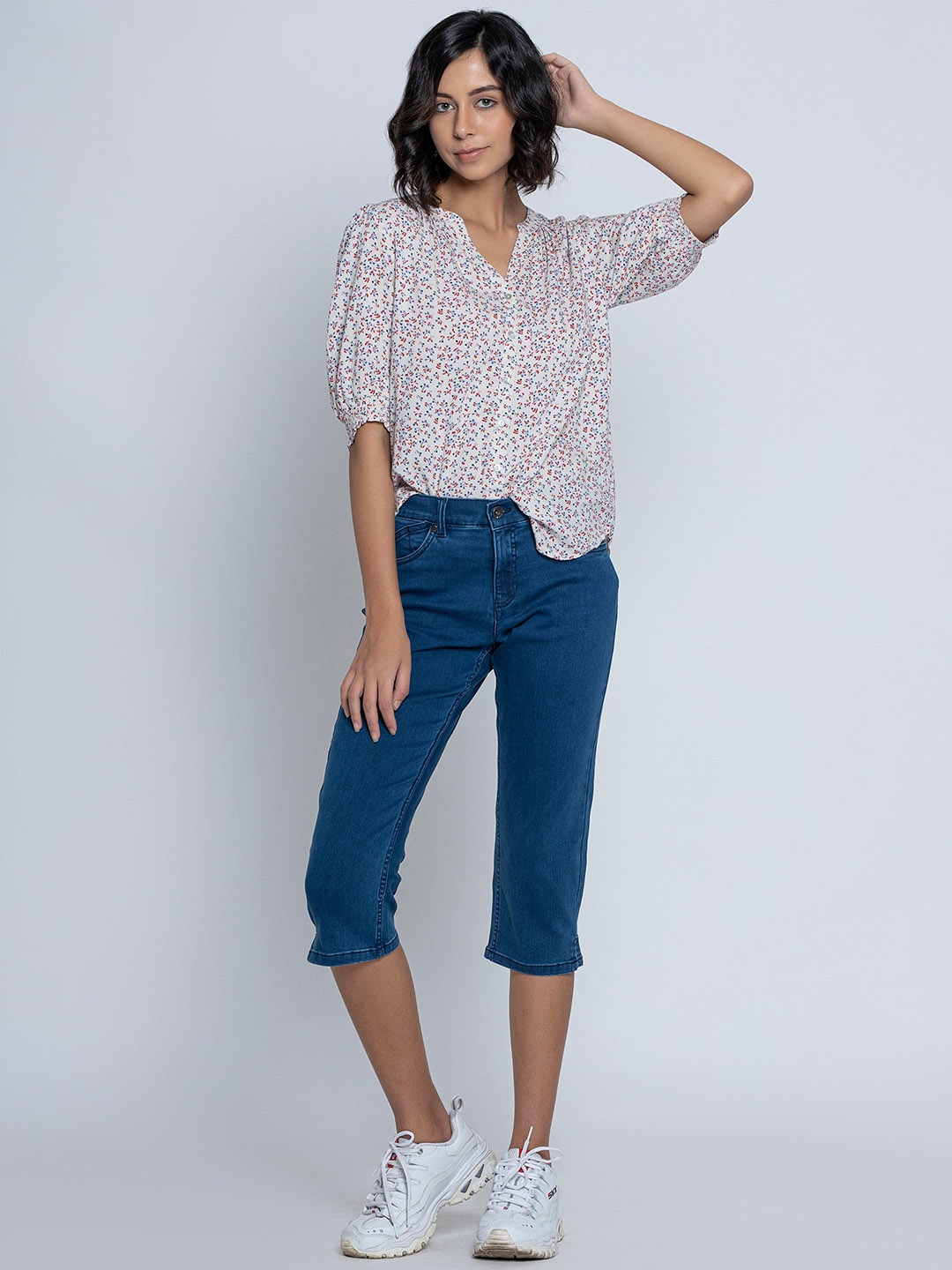 

B.Copenhagen Women Slim Fit Crop Jeans, Blue