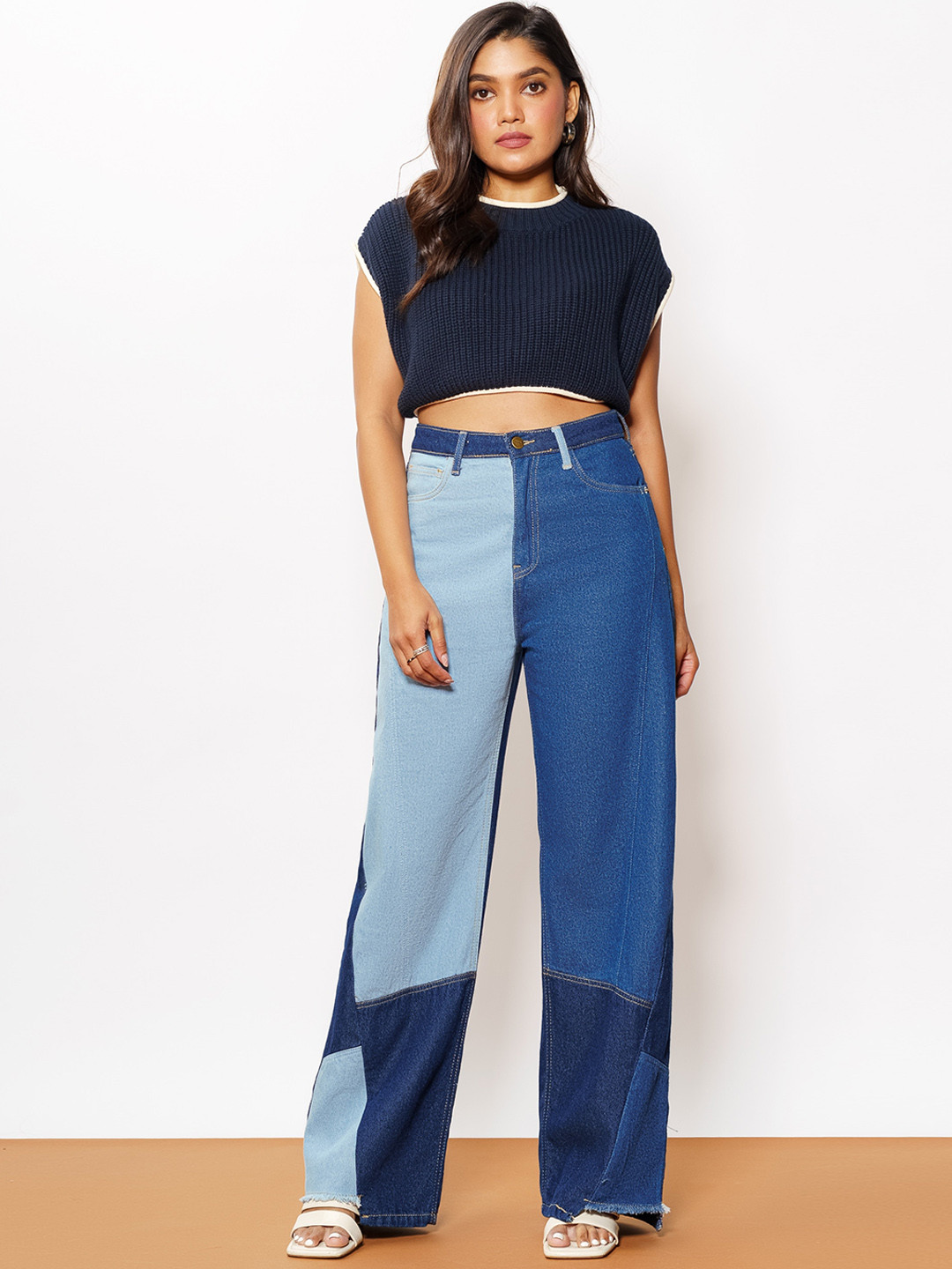 

FREAKINS Women Blue Straight Fit High-Rise Clean Look Pure Cotton Jeans