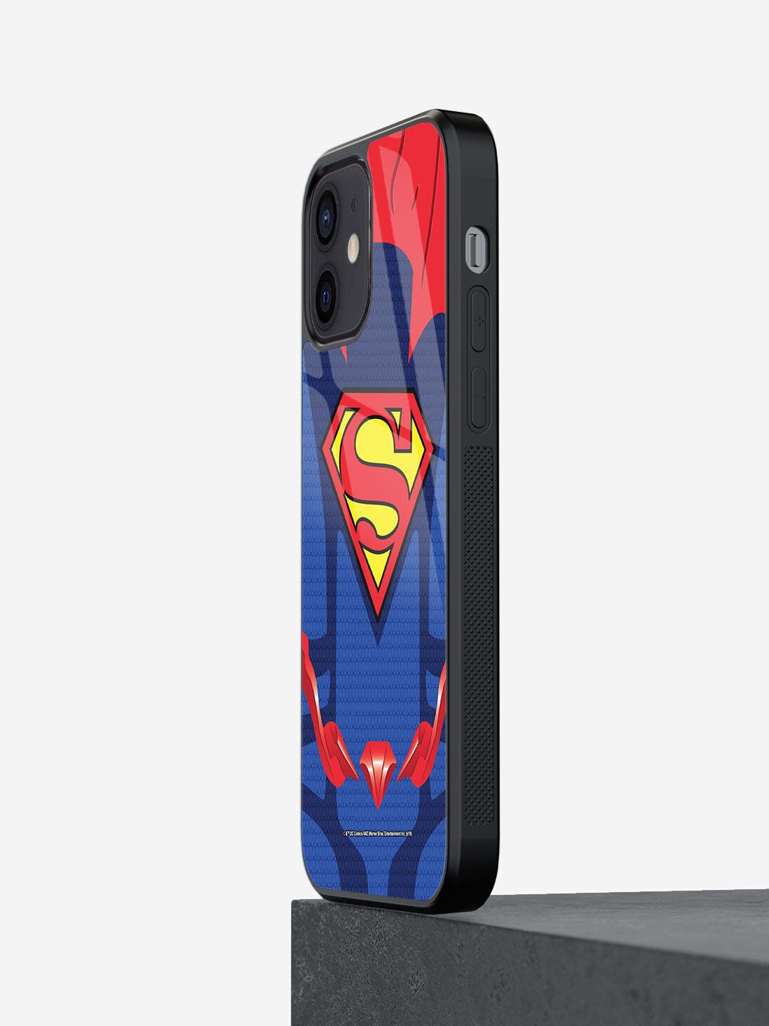 

macmerise iPhone 12 Mini Suit Up Superman Printed Glass Phone Back Cover, Blue