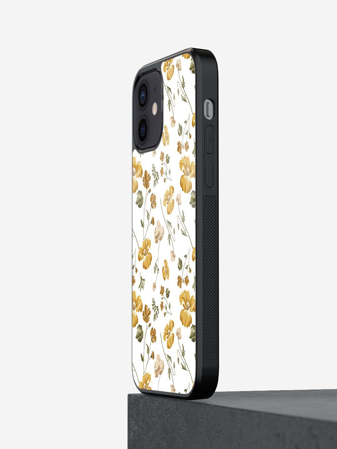 

macmerise SK Shining Prim Rose Printed iPhone 12 Mini Glass Phone Back Cover, White