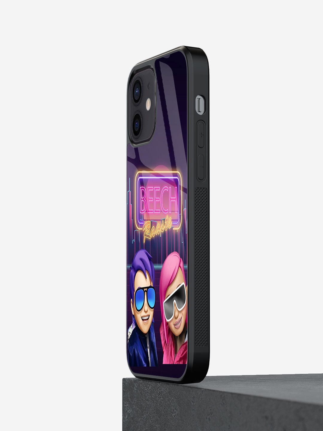 

macmerise SM Beech Raaste Printed iPhone 12 Mini Glass Phone Back Cover, Black