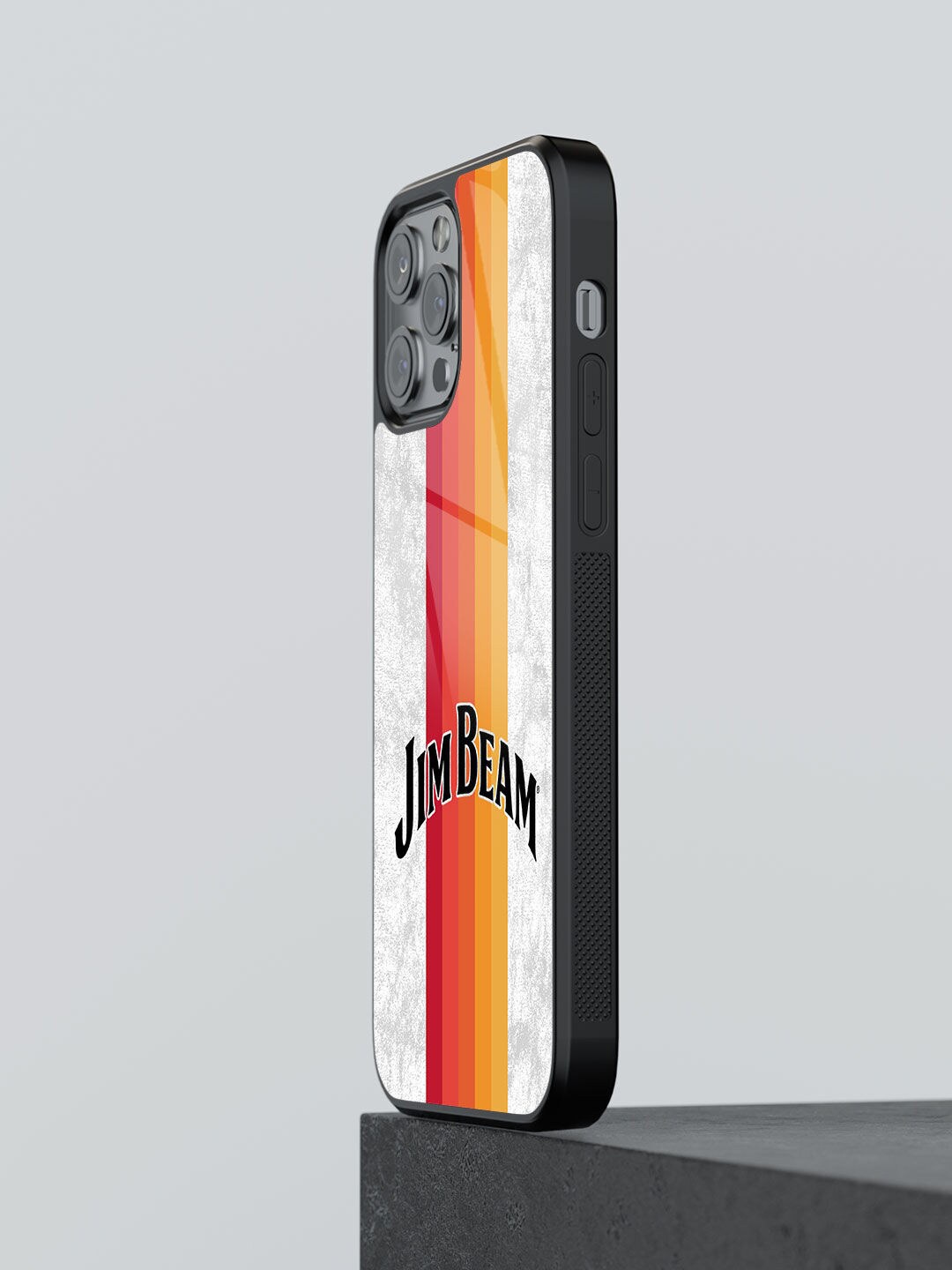 

macmerise Jim Beam Sun Printed iPhone 12 Pro Glass Phone Back Cover, Red