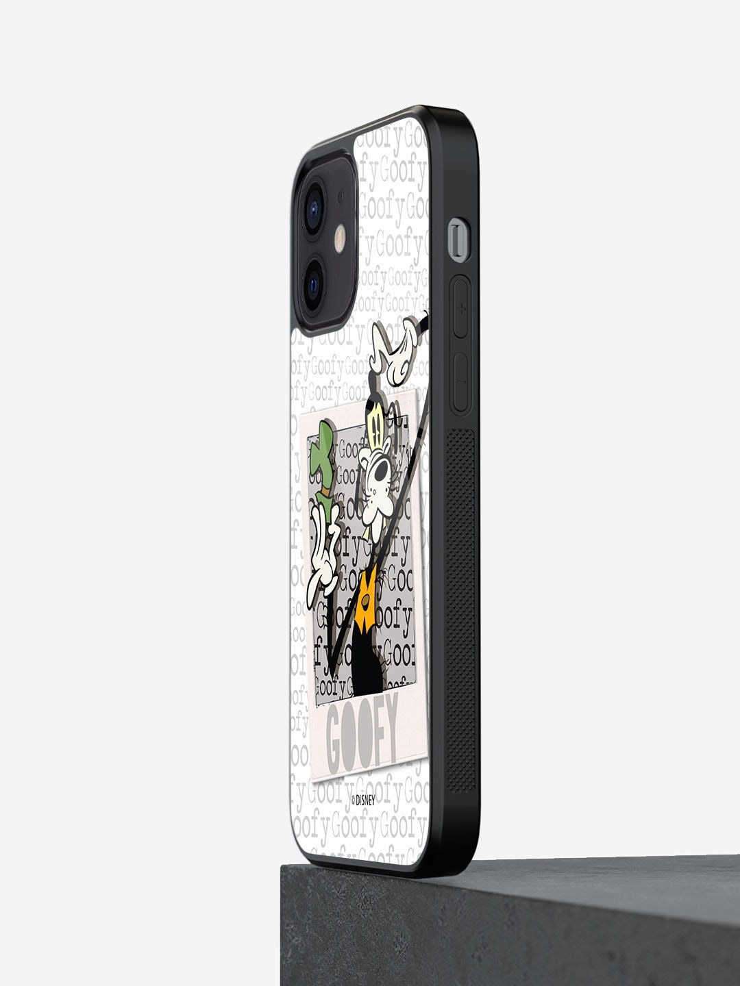 

macmerise Hello Mr Goofy Printed iPhone 12 Mini Glass Phone Back Case, White