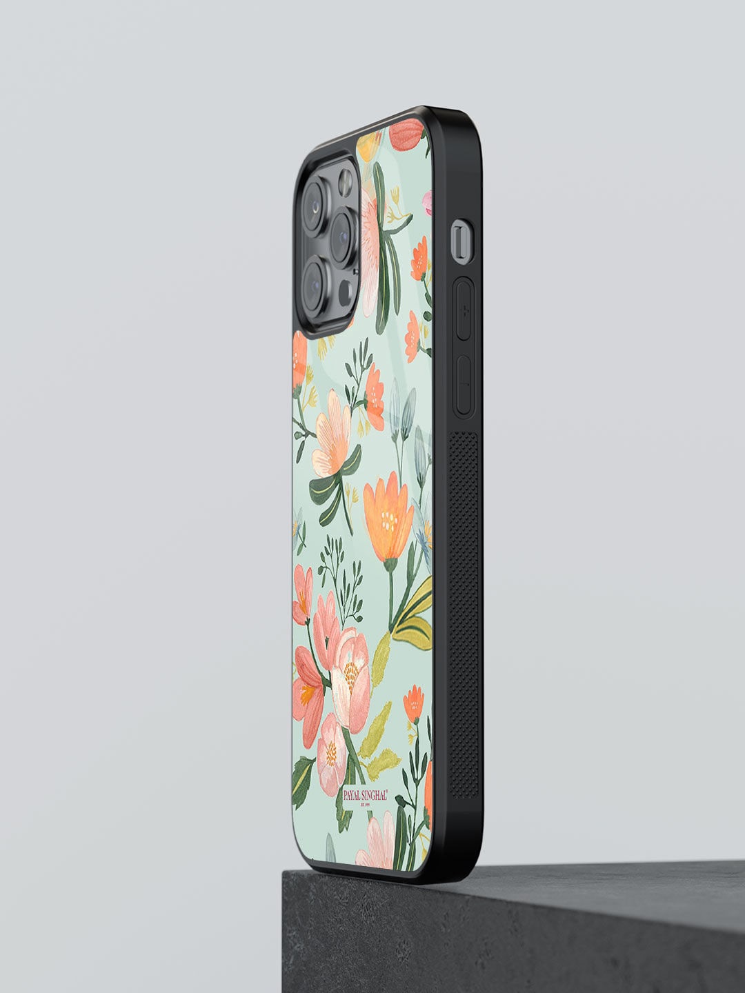 

macmerise Payal Singhal Flower Printed iPhone 12 Pro Glass Phone Back Cover, Green
