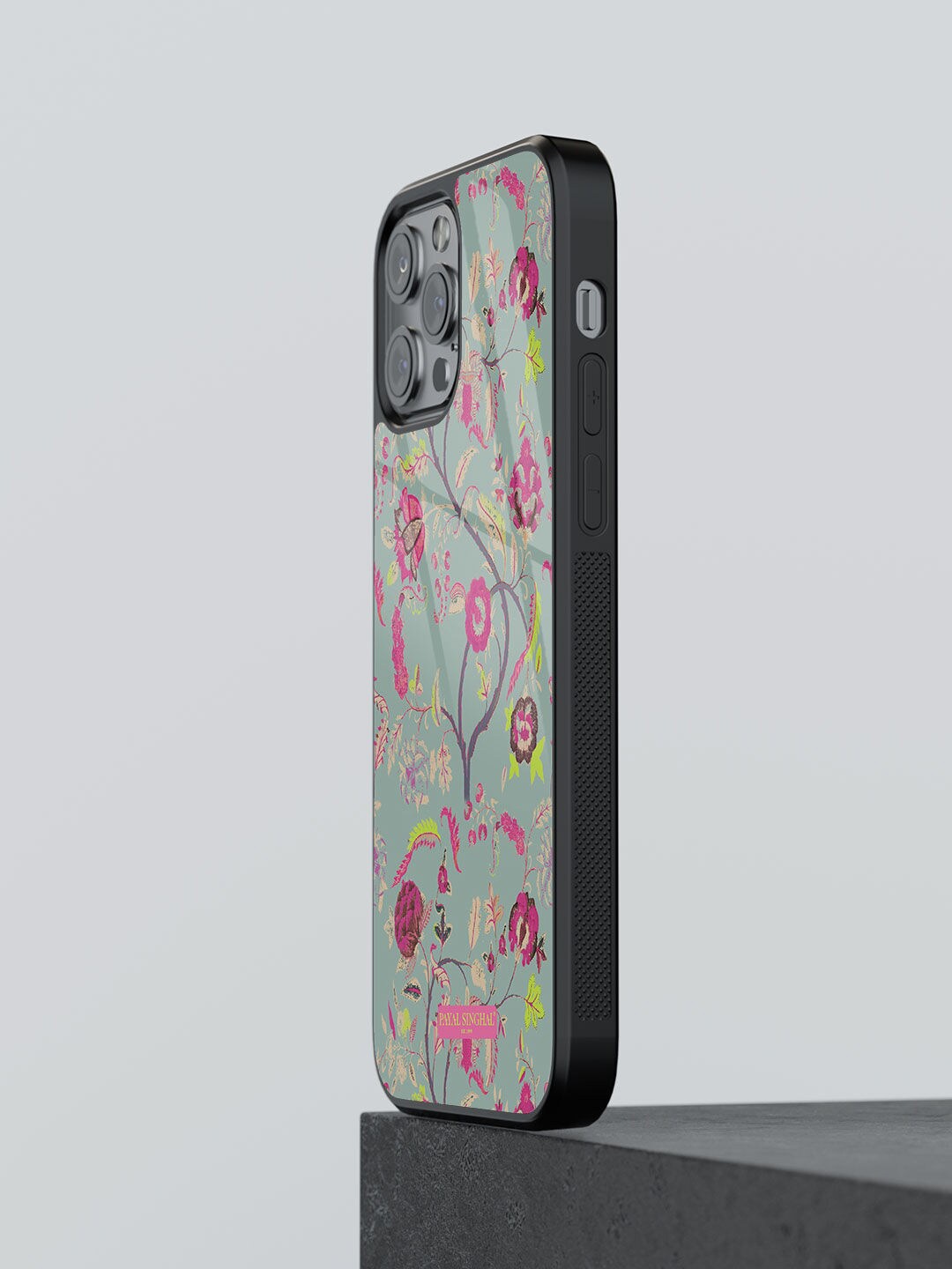 

macmerise Payal Singhal Chintz Floral Printed iPhone 12 Pro Glass Phone Back Cover, Green