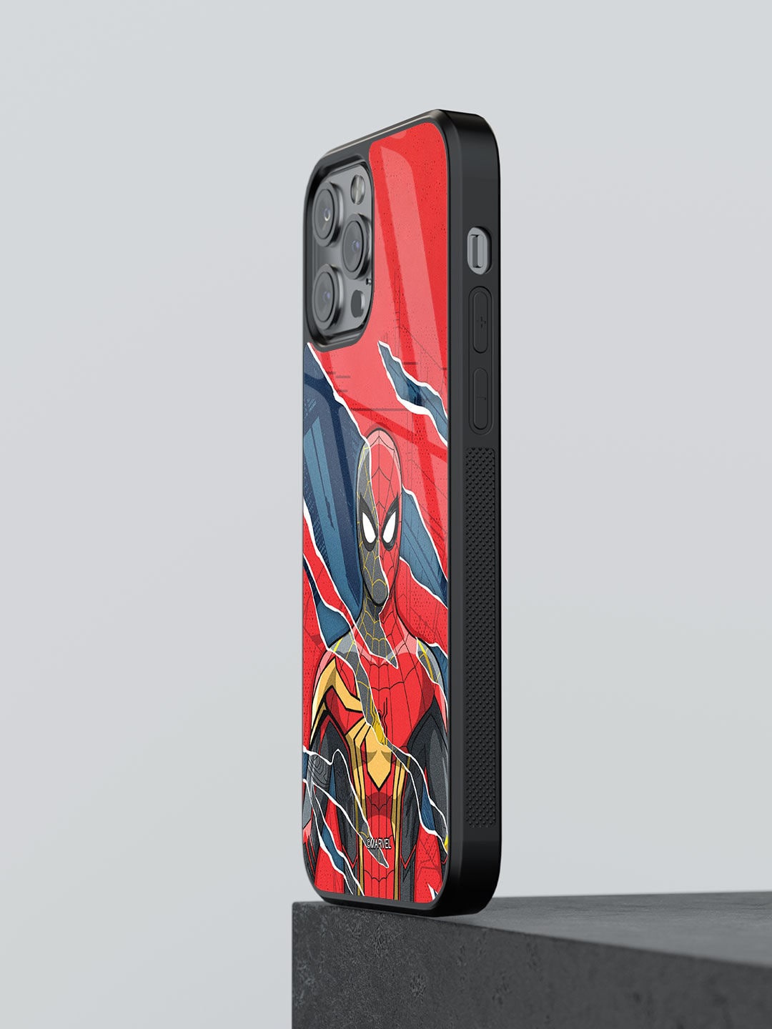 

macmerise All 3 Spidey Design iPhone 12 Pro Glass Case, Red