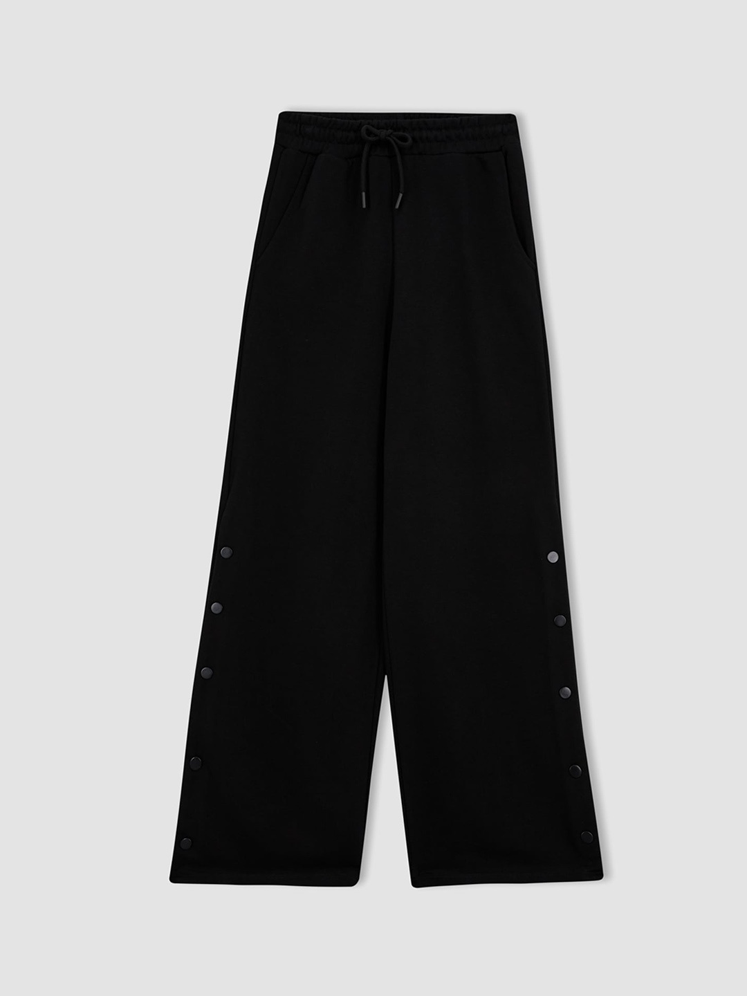 

DeFacto Women Mid Rise Parallel Trousers, Black