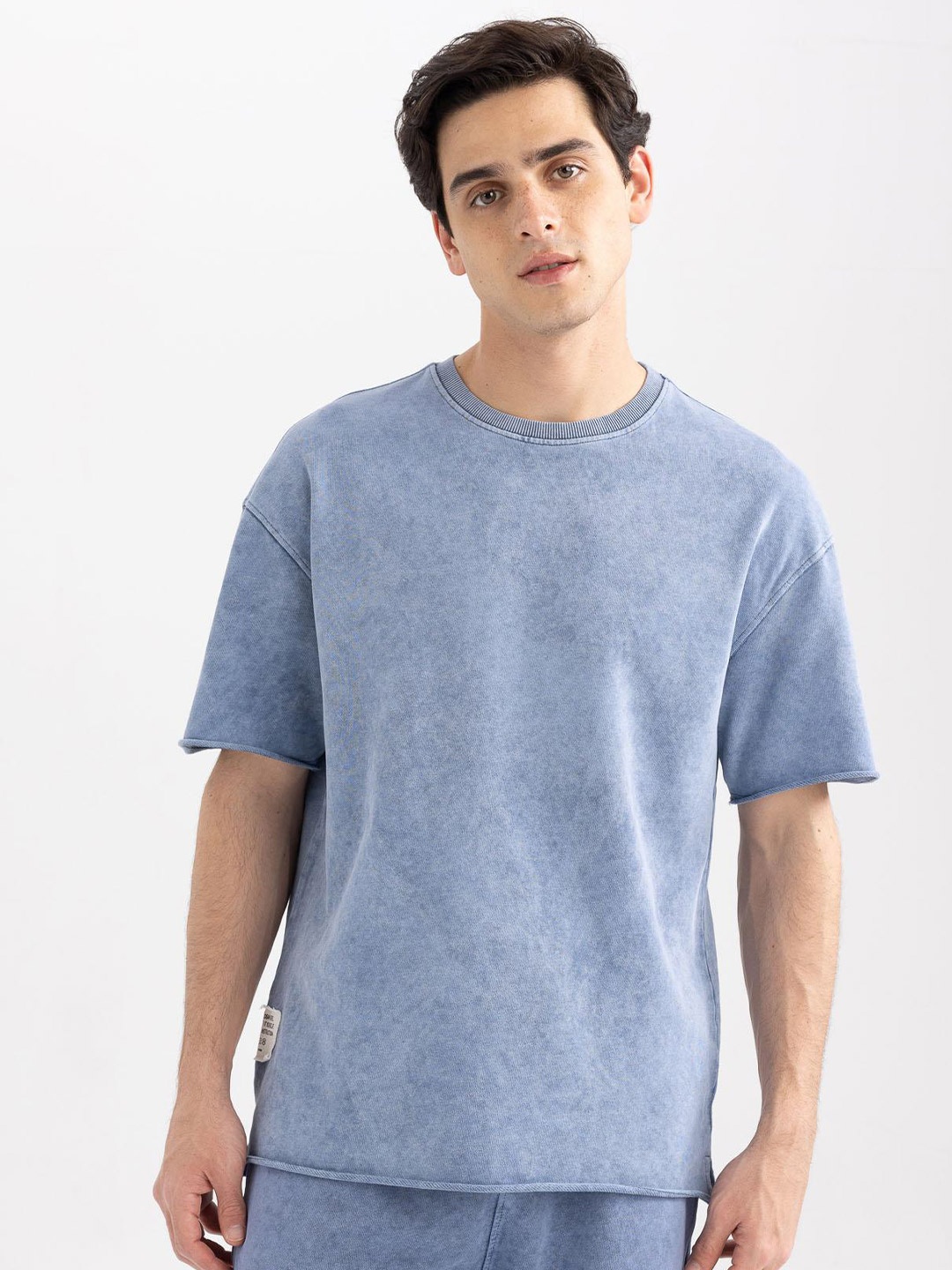 

DeFacto Knitted Cotton Casual T-shirt, Blue