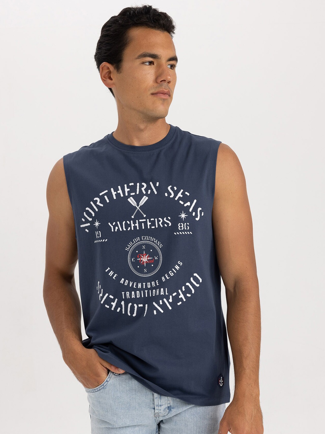 

DeFacto Typography Printed Pure Cotton T-Shirt, Grey