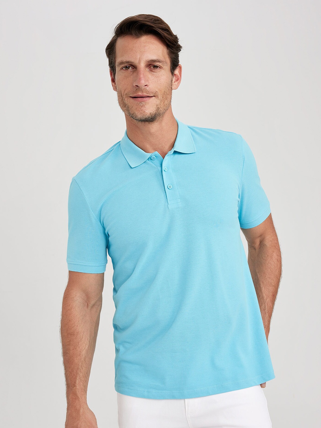 

DeFacto Polo Collar Pure Cotton T-shirt, Blue