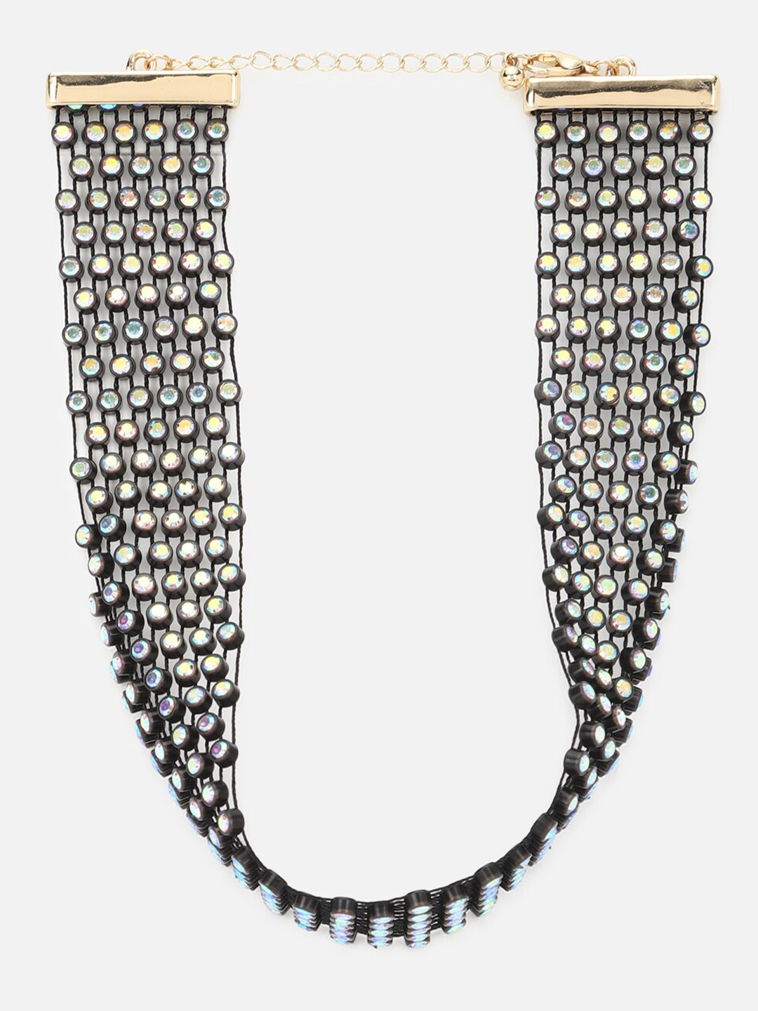 

FOREVER 21 Gold Plated Stone Studded Necklace
