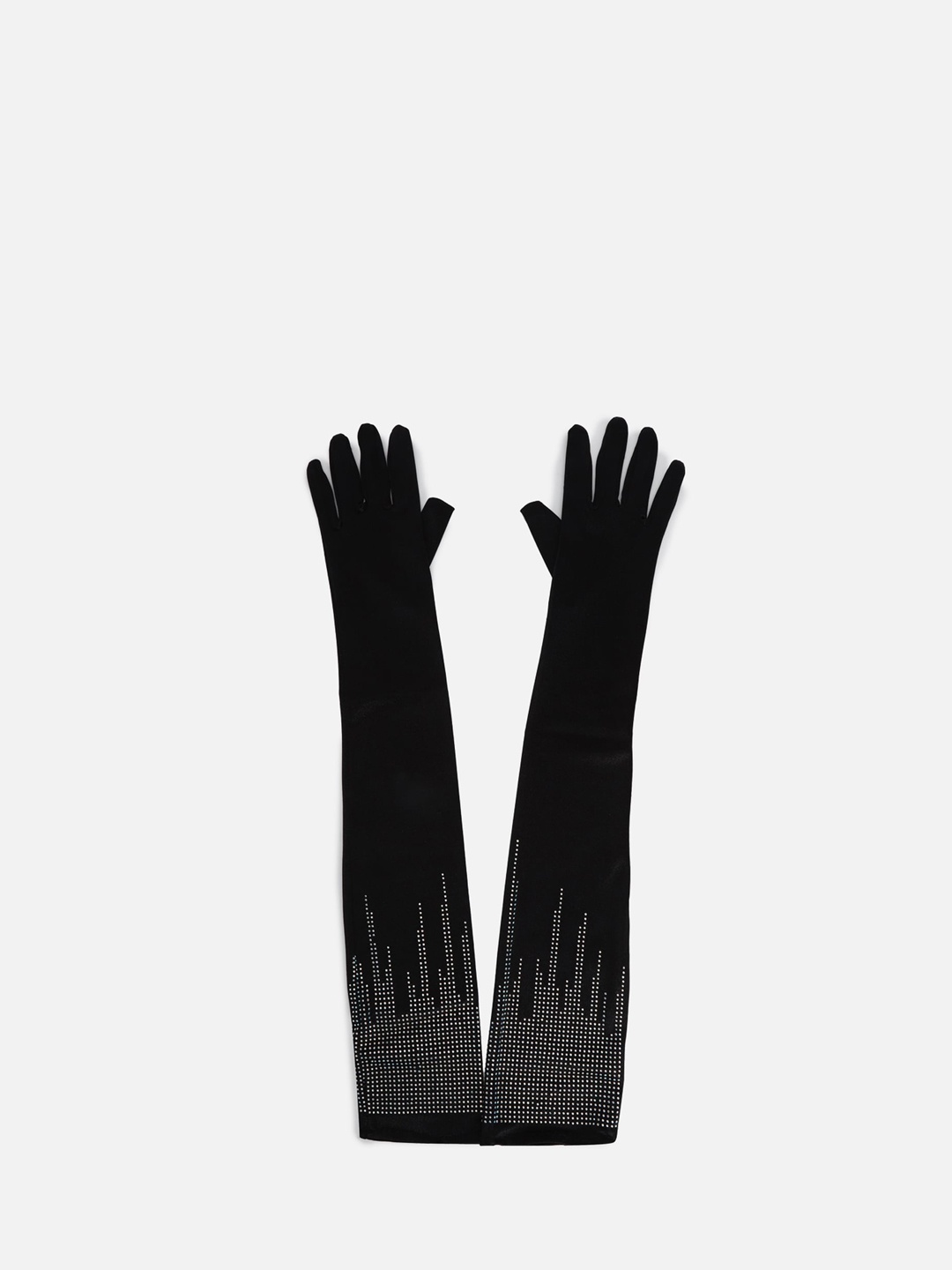 

FOREVER 21 Women Black Embellished Arm Sleeves Gloves