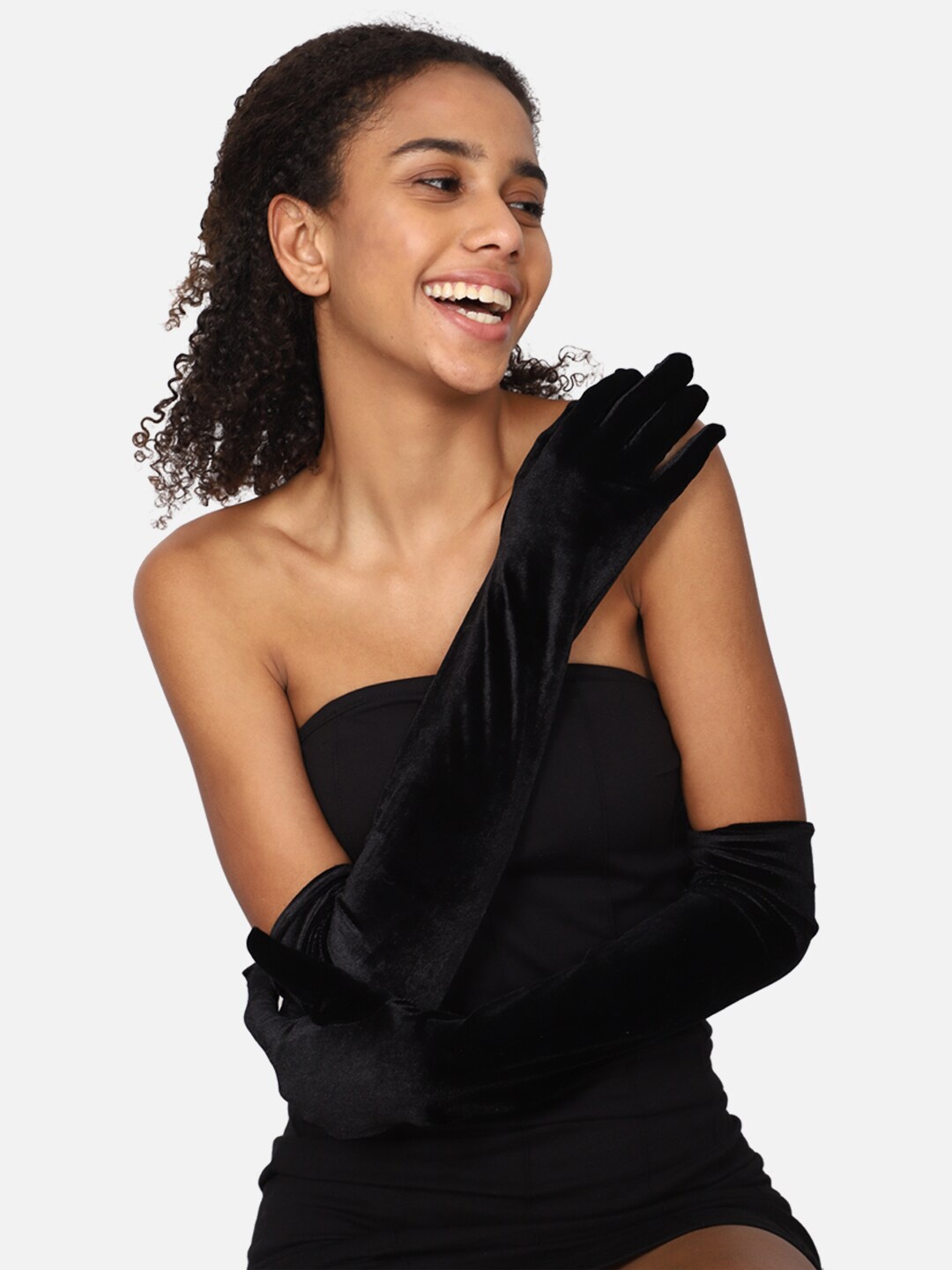 

FOREVER 21 Women Black Arm Sleeves Gloves