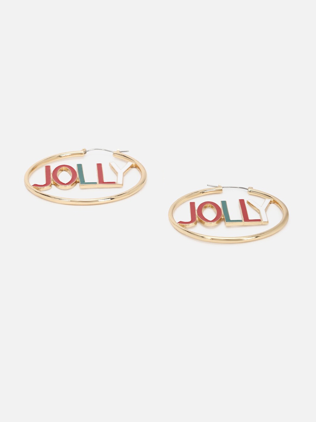 

FOREVER 21 Gold-Toned Contemporary Hoop Earrings