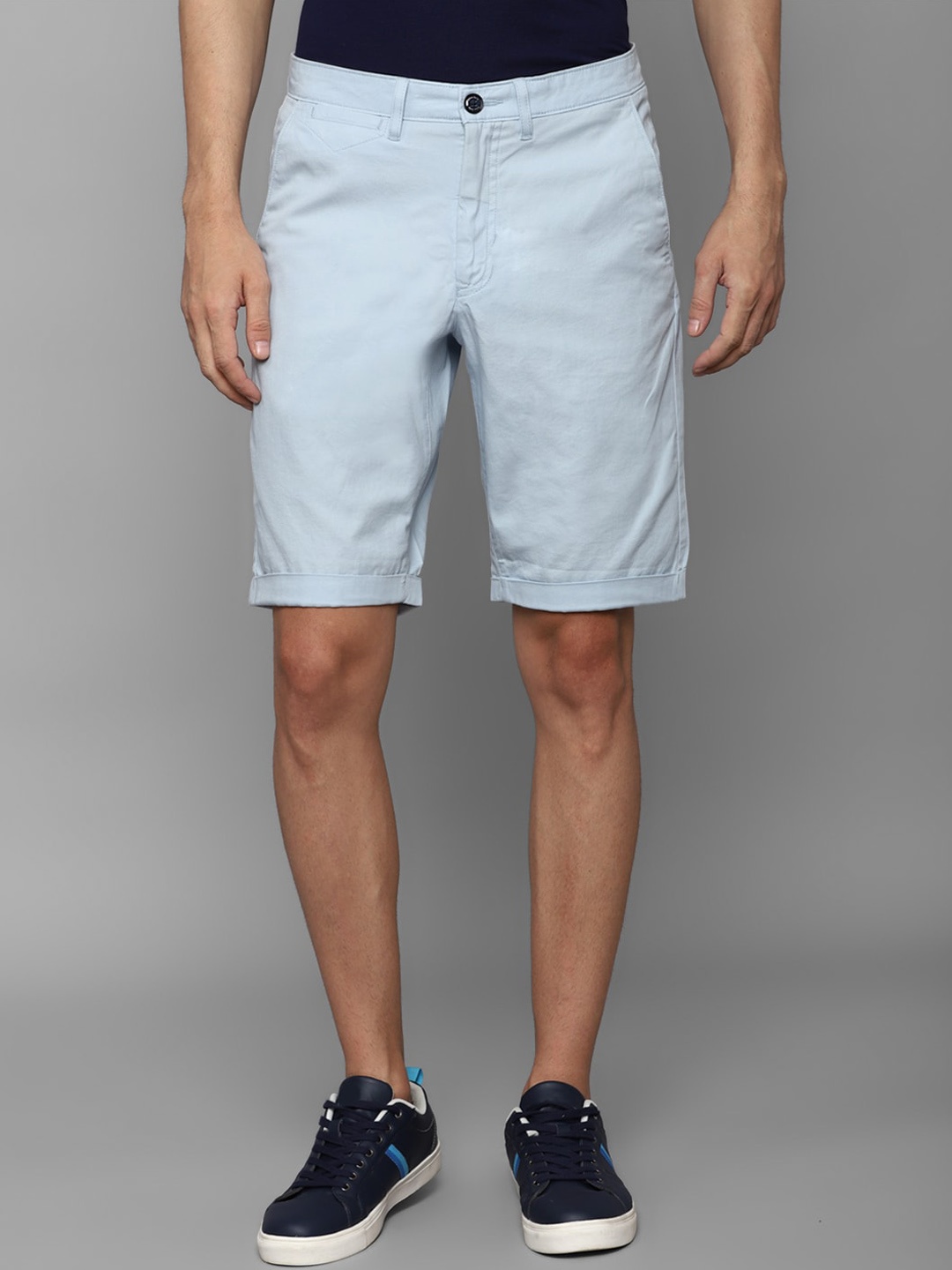 

Allen Solly Men Slim Fit Pure Cotton Shorts, Blue