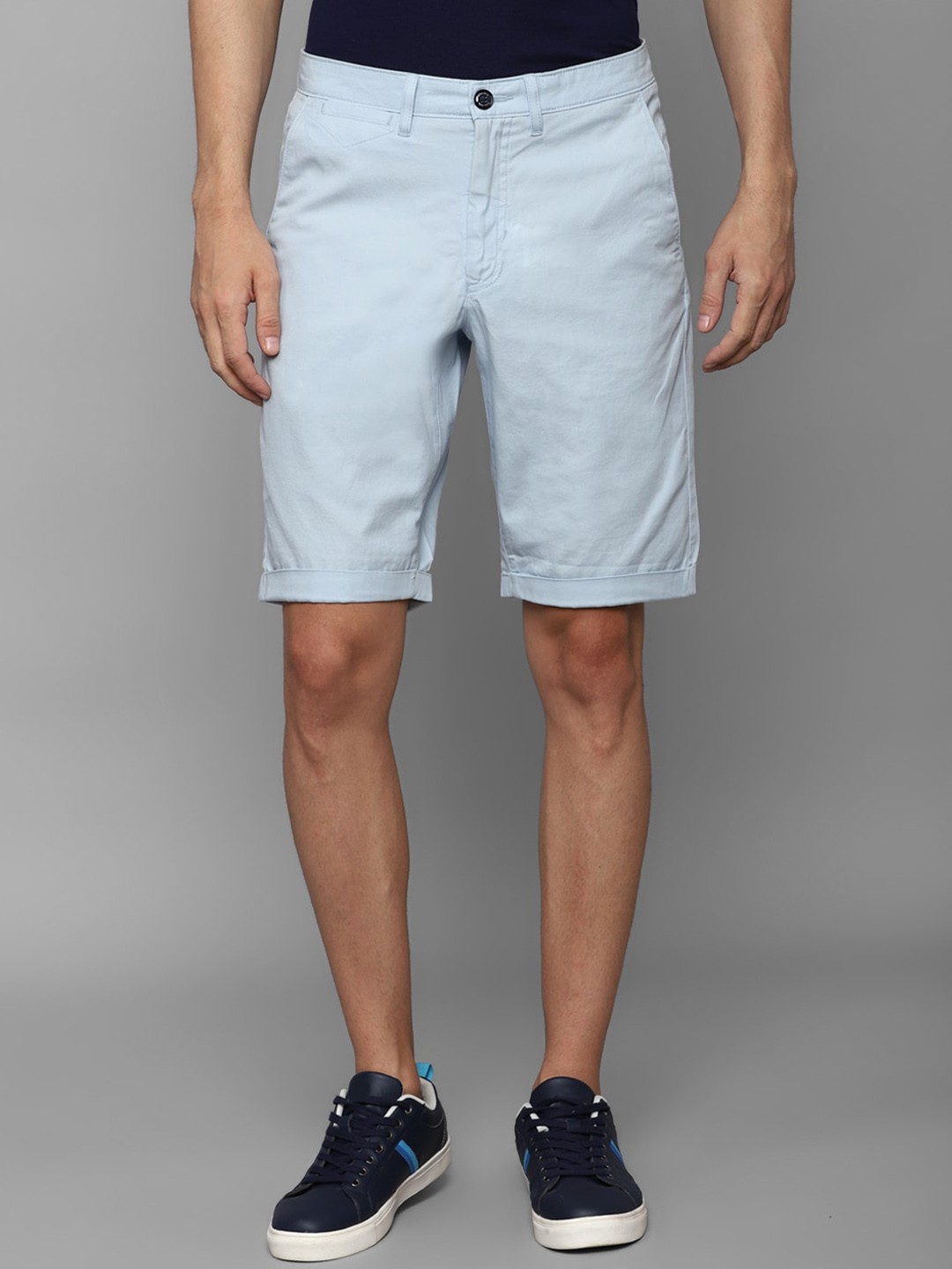 

Allen Solly Men Slim Fit Pure Cotton Shorts, Blue