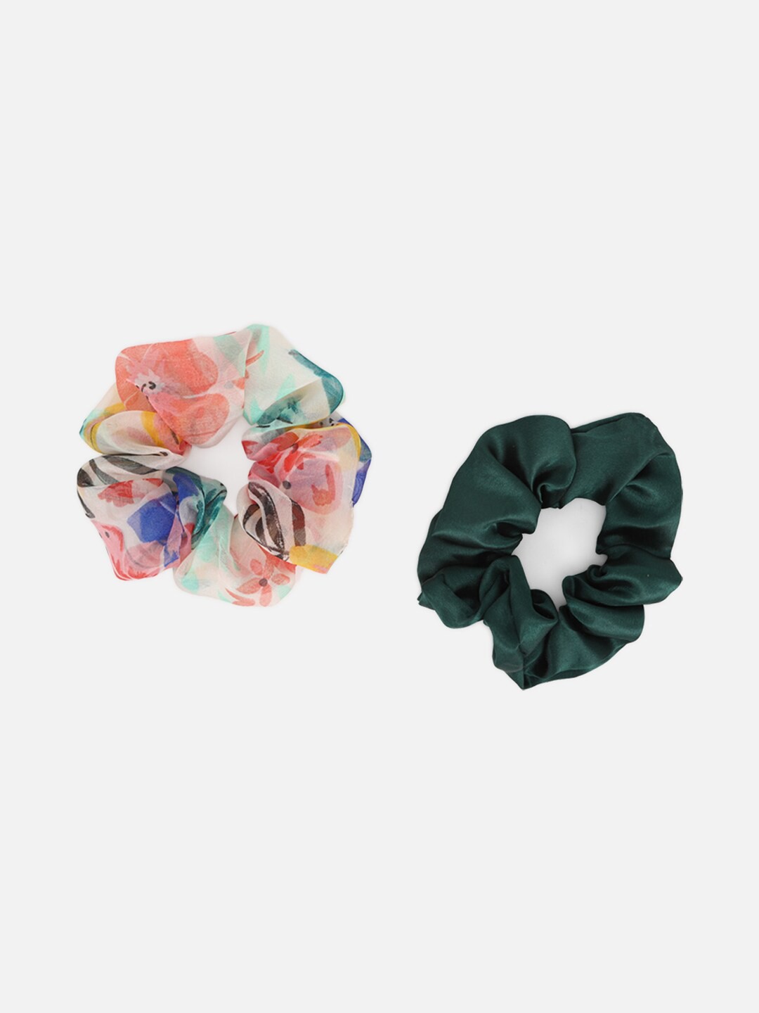 

FOREVER 21 Green & Orange Set of 2 Scrunchies