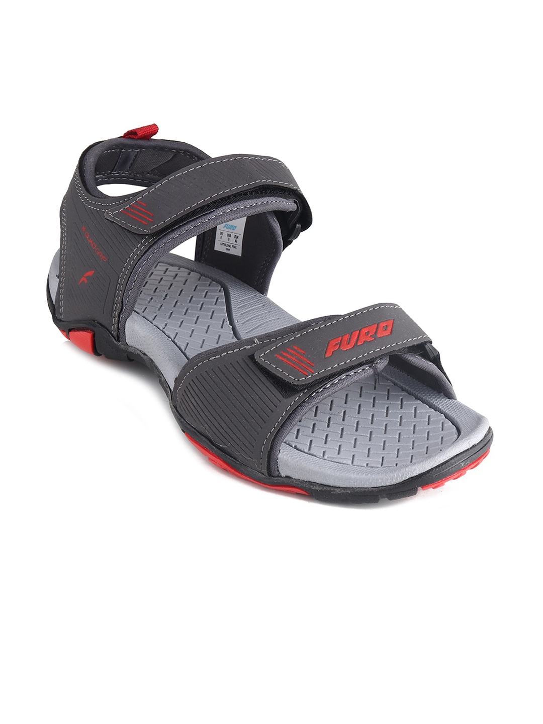 

FURO by Red Chief Men Textured Velcro Closure Sports Sandals, Grey