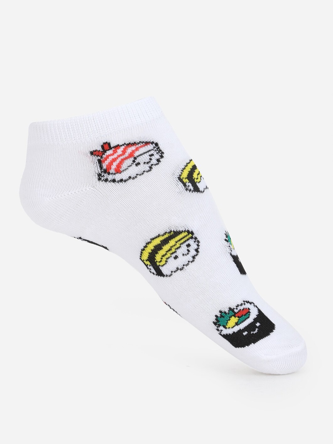 

FOREVER 21 Women White Patterned Ankle Length Socks