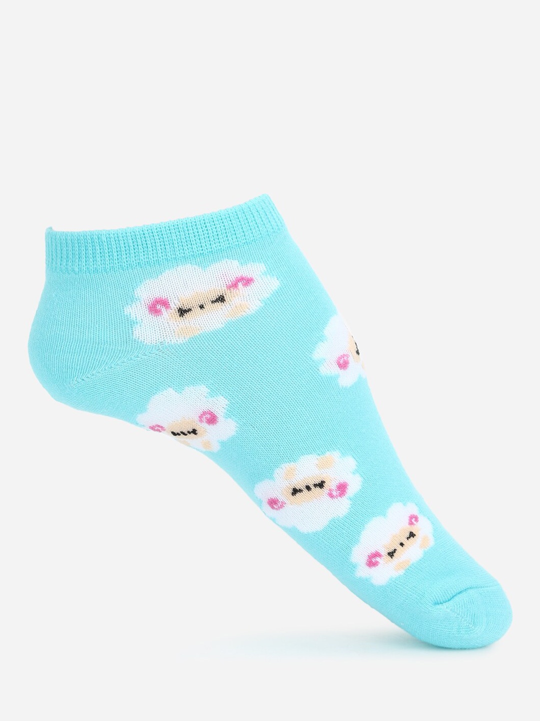 

FOREVER 21 Women Blue Printed Ankle-Length Socks