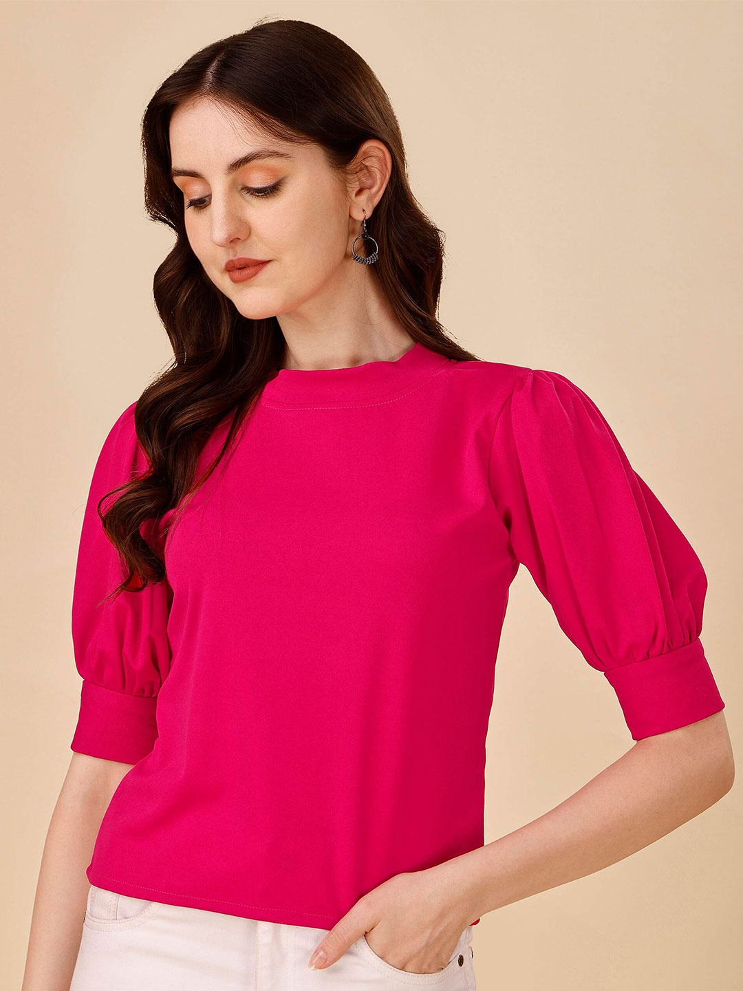 

DL Fashion Puff Sleeve Top, Pink