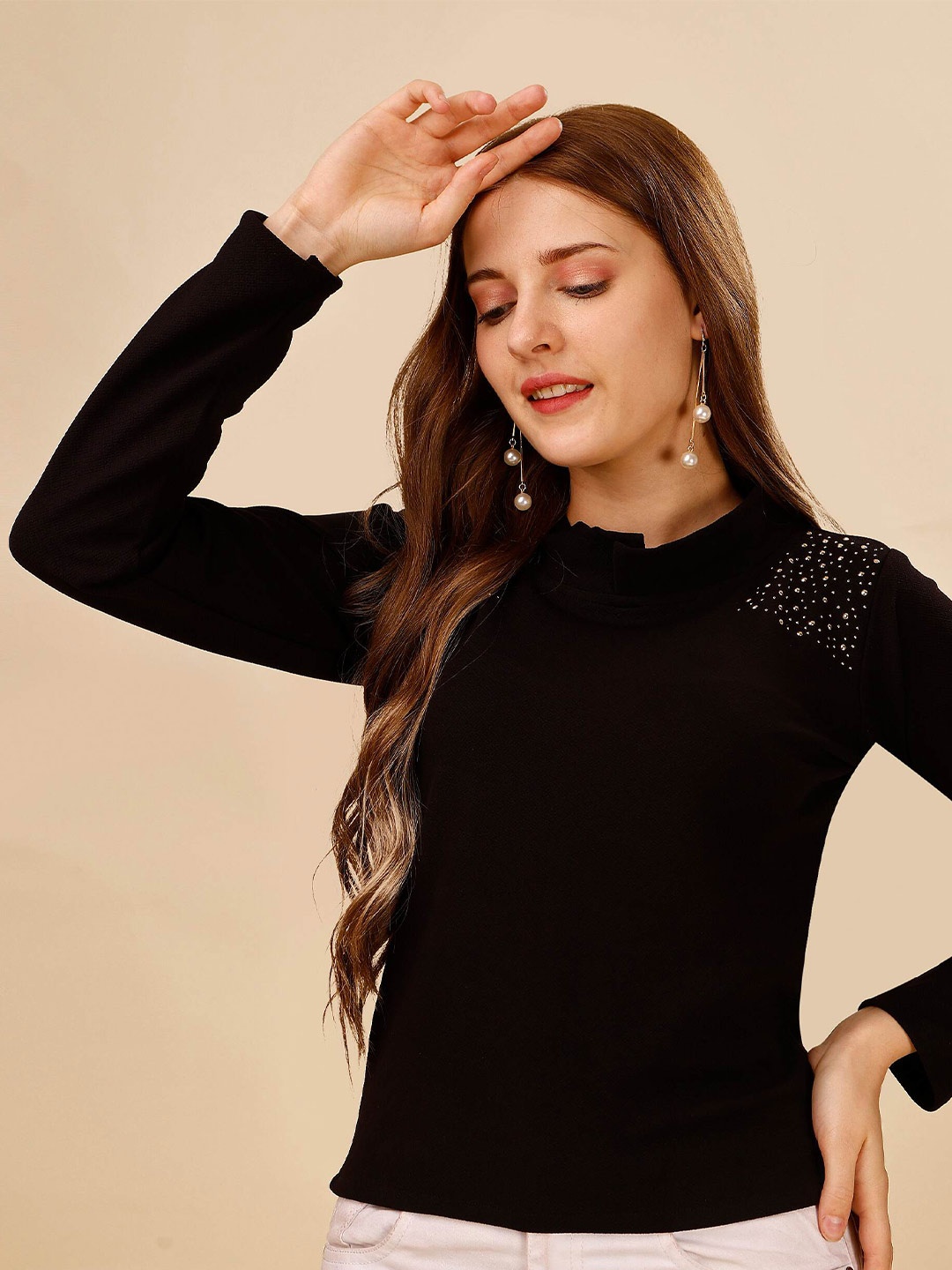 

DL Fashion Black Crepe Top