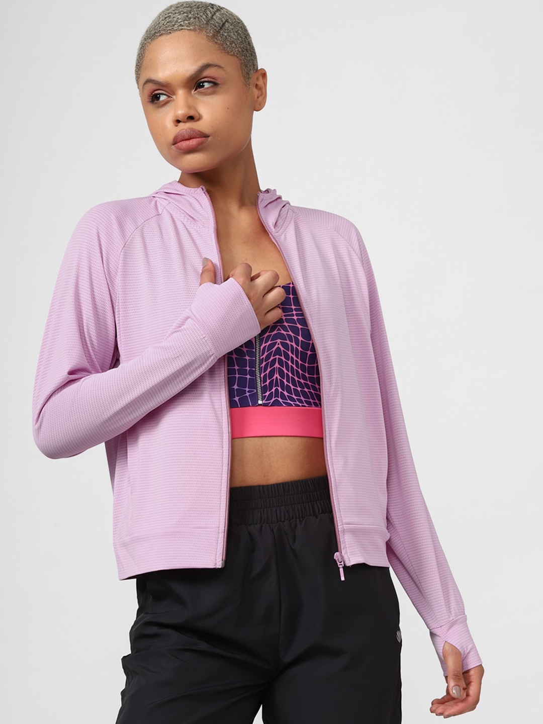 

FOREVER 21 Women Purple Sporty Jacket