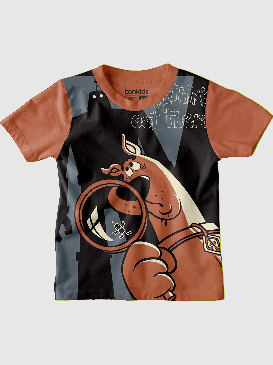 

BONKIDS Boys Scooby-Doo Printed Cotton T-shirt, Brown